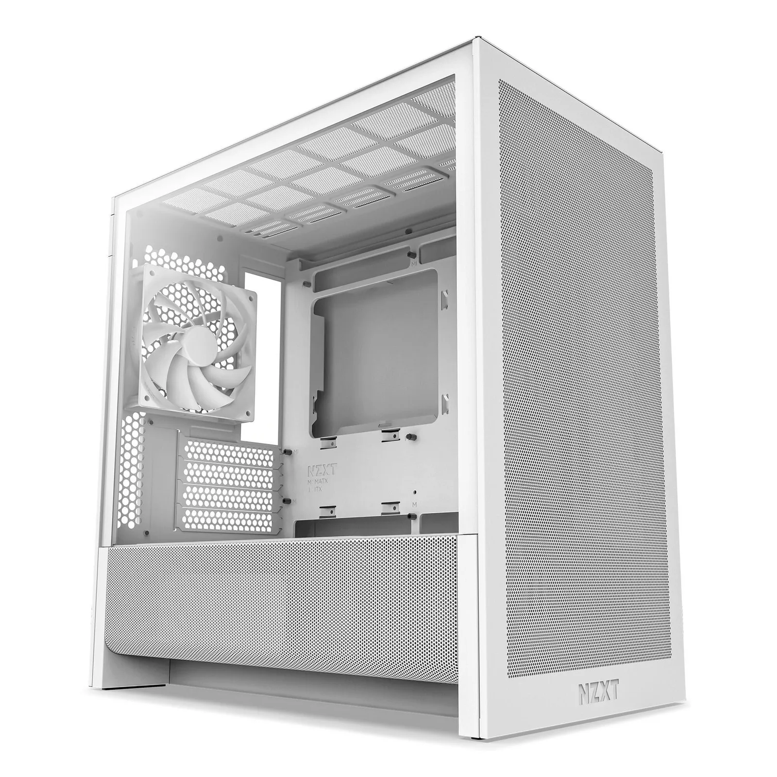 PI_595077053 NZXT H3 Flow (2025) All White Midi Tower mATX Gaming Gehäuse weiß mit Glasfenster - Slika 1