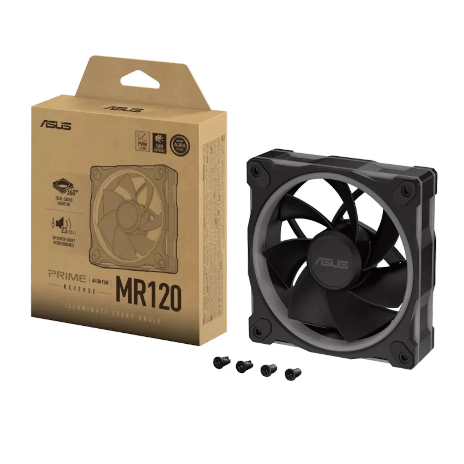 PI_616984485 ASUS PRIME MR120 ARGB Reverse Gehäuselüfter schwarz, 120 mm, PWM - Slika 1
