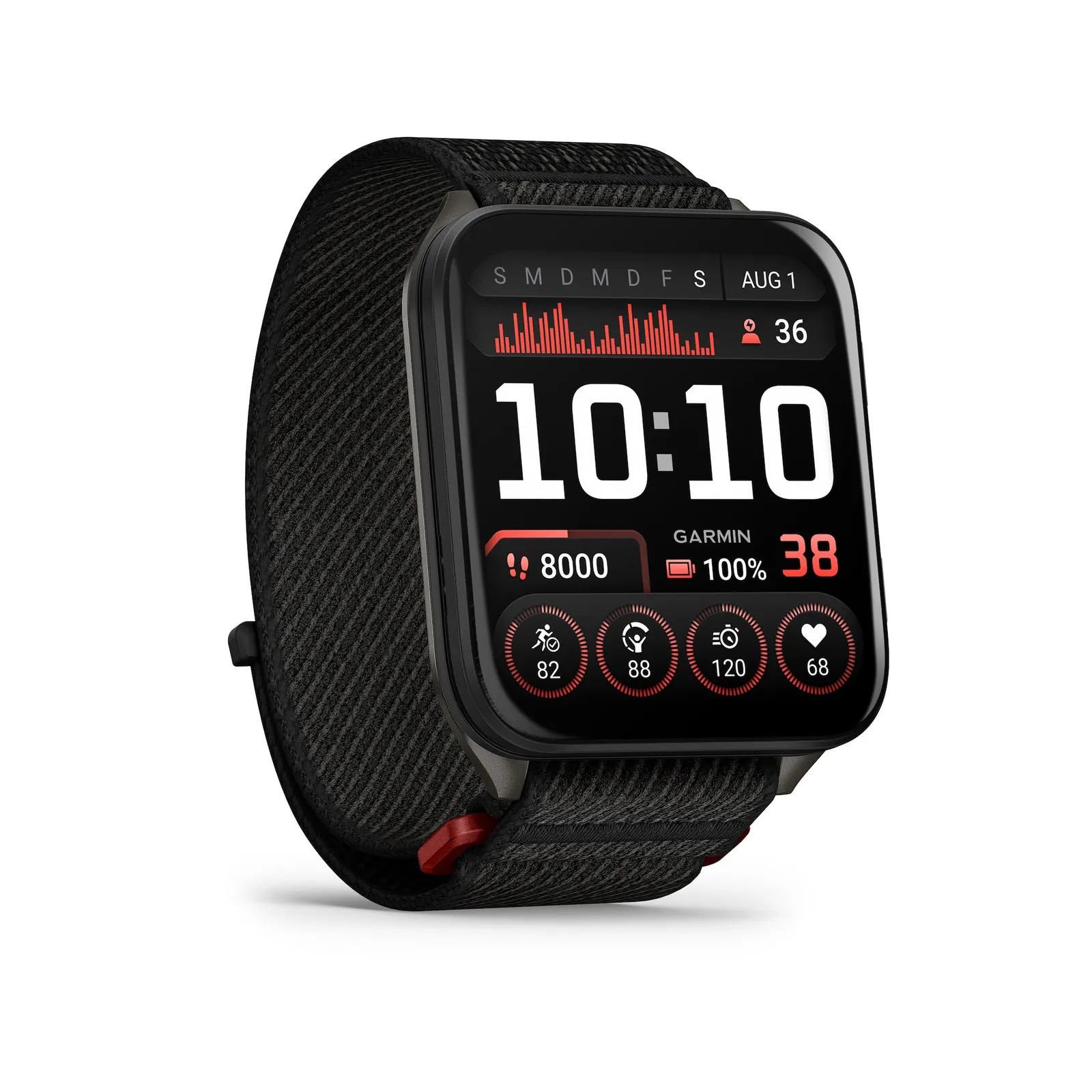 PI_626296574 Garmin Venu® X1 Schwarz mit ComfortFit-Nylonarmband Schwarz - Slika 1