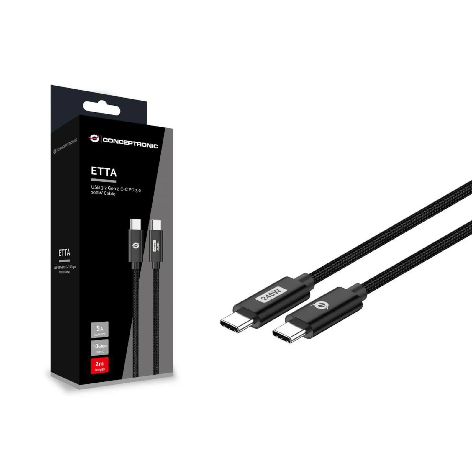 PI_643342330 Conceptronic ETTA03B12 USB C-C PD 3.1 240W Ladekabel 1.2m - Slika 1