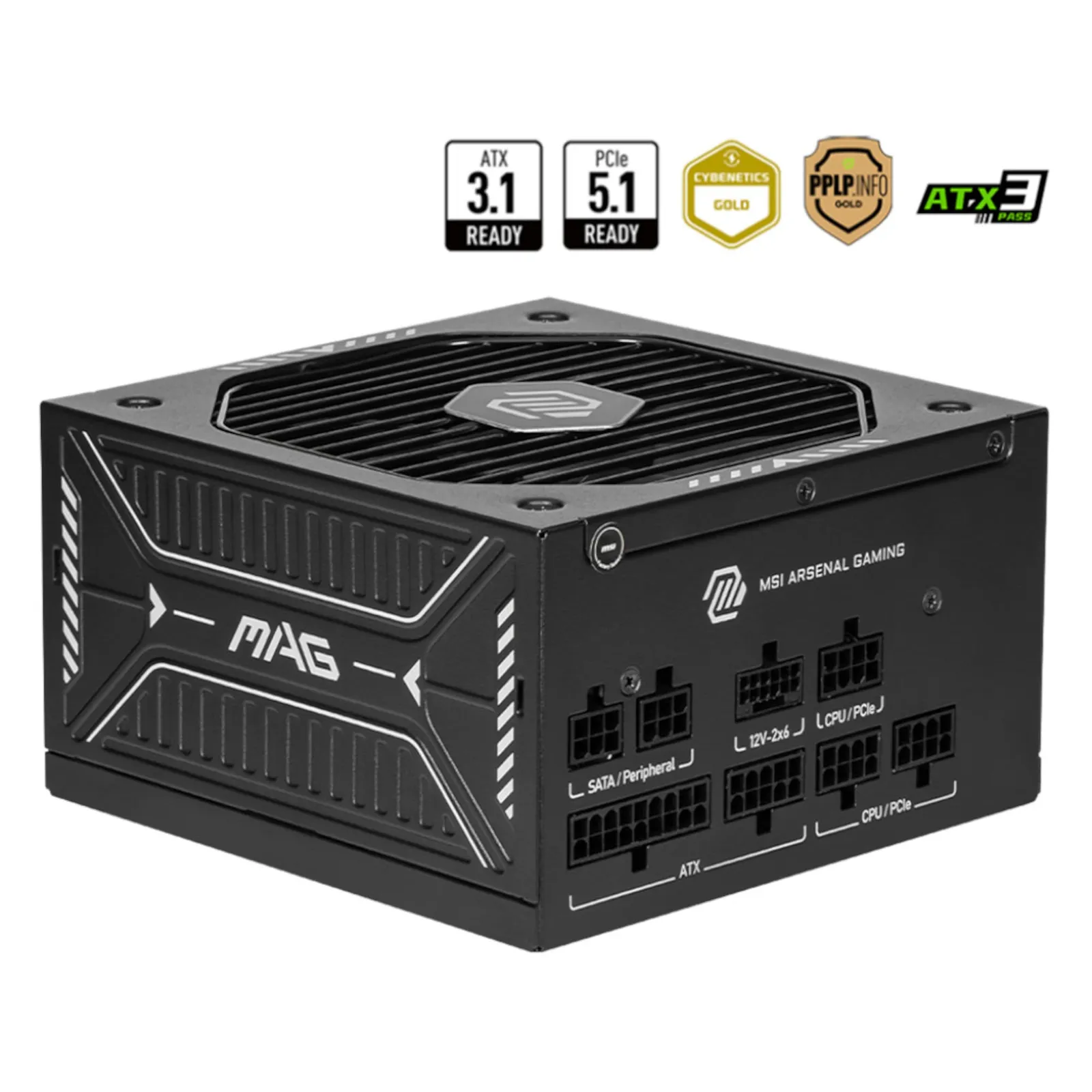PI_647987461 MSI MAG A650GLS PCIE5 650 Watt ATX 3.1 PCIe 5.1 80+ Gold Netzteil 135mm Lüfter - Slika 1