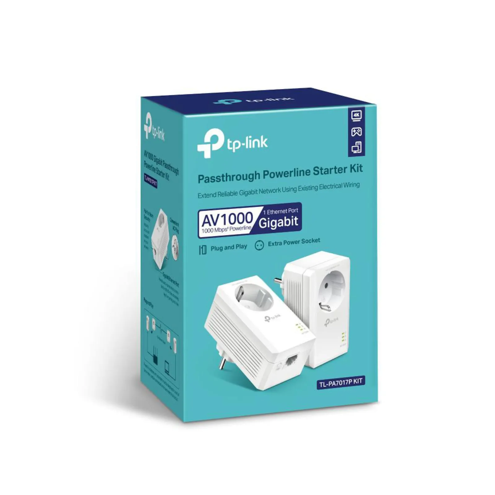 PI_656195451 TP-LINK TL-PA7019P KIT AV1000-Gigabit-Powerline-Adapter KIT mit Steckdose - Slika 1