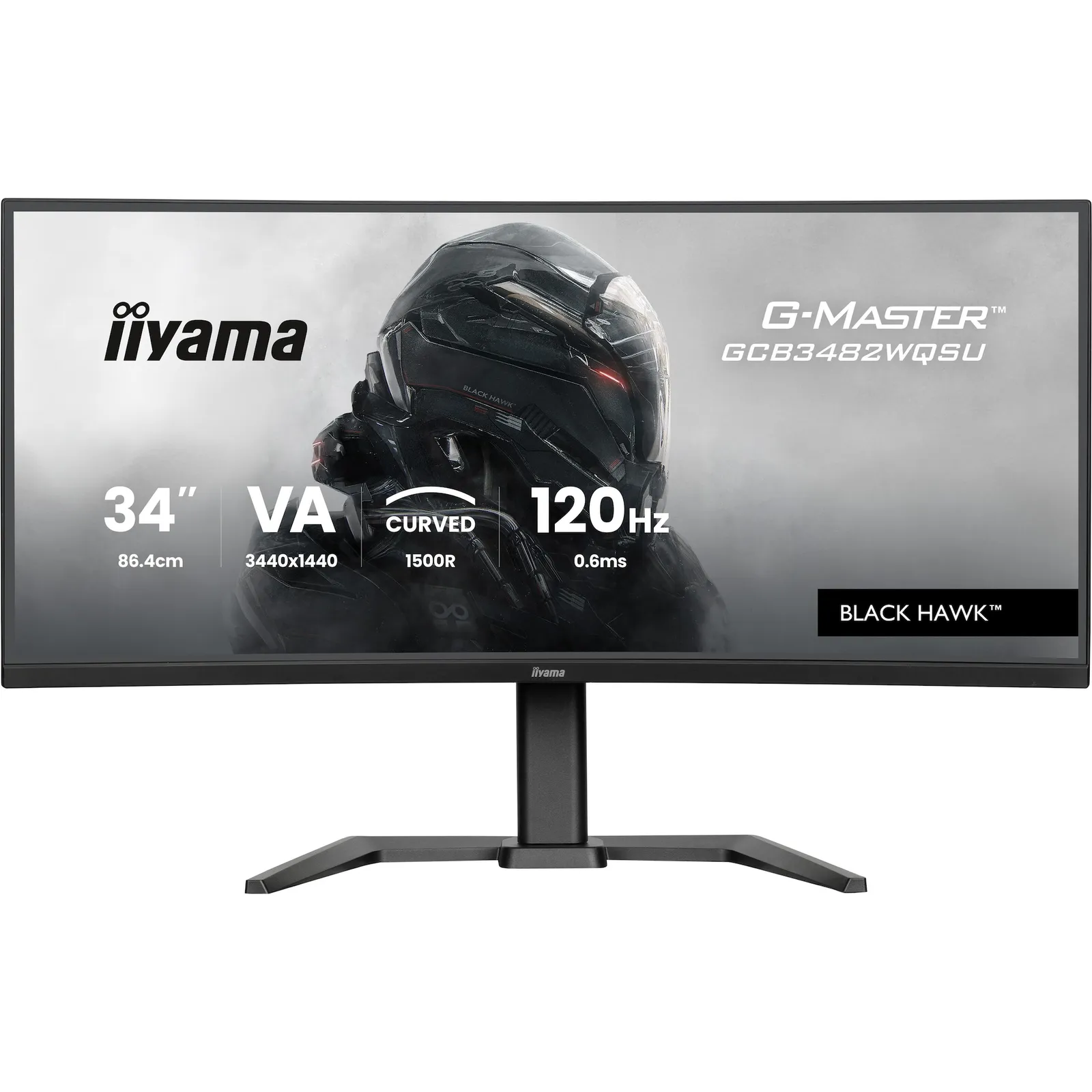 PI_670926684 iiyama G-Master Black Hawk GCB3482WQSU-B1 86,4cm (34") UWQHD VA Gaming Monitor Curved 21:9 DP/HDMI/USB 120Hz 0,6ms Sync - Slika 1