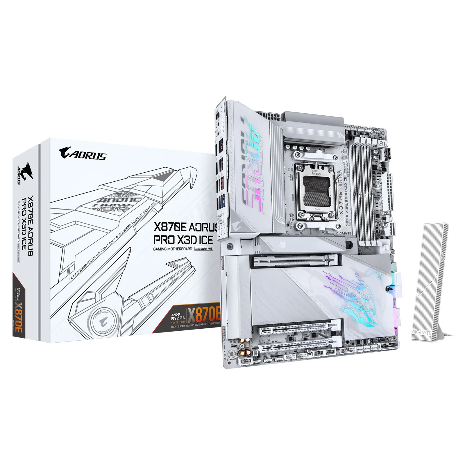 PI_709972408 GIGABYTE X870E AORUS PRO X3D ICE WIFI7 ATX Mainboard Sockel AM5 HDMI - Slika 1