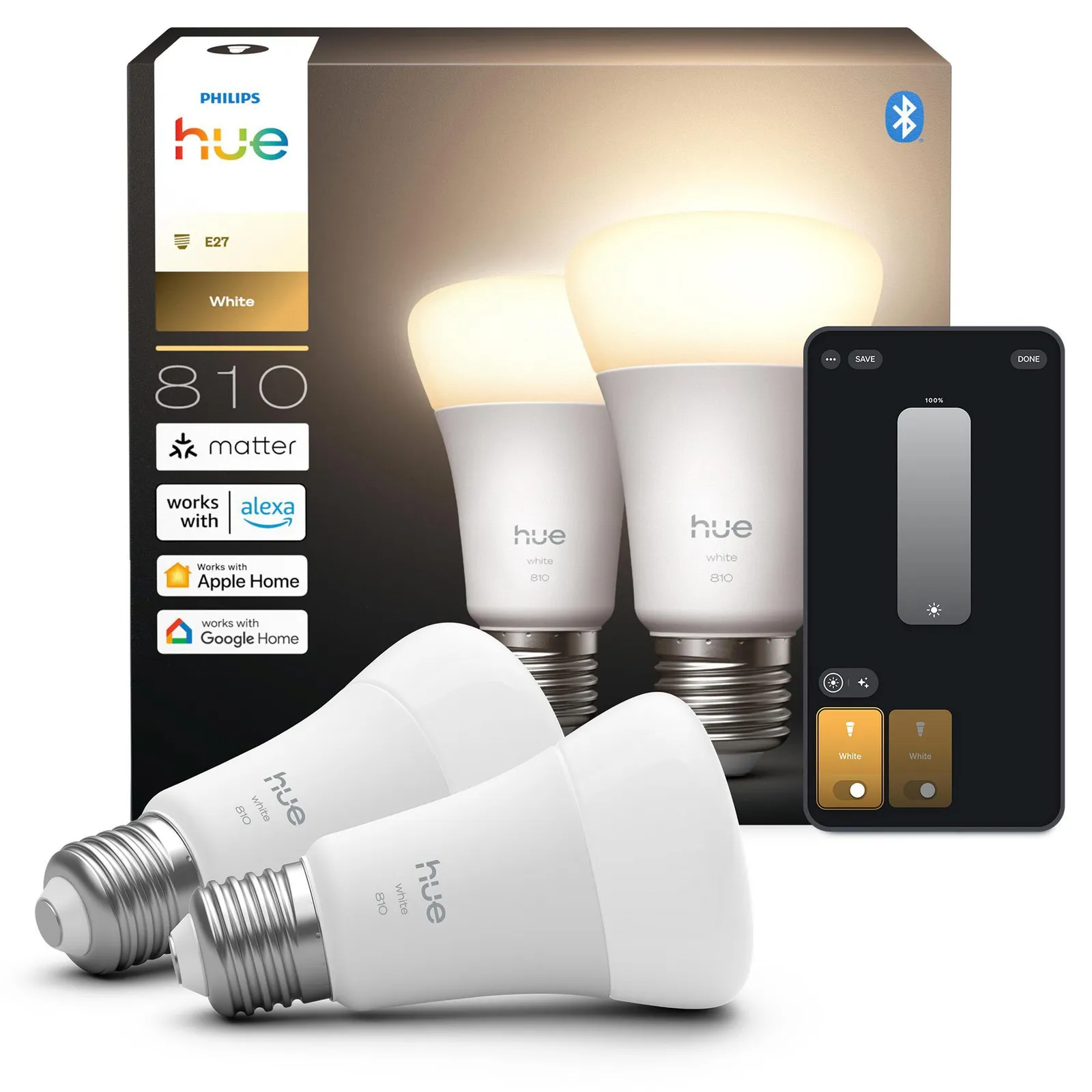 PI_712738992 Philips Hue White E27 Dopelpack 810lm 60W - Slika 1