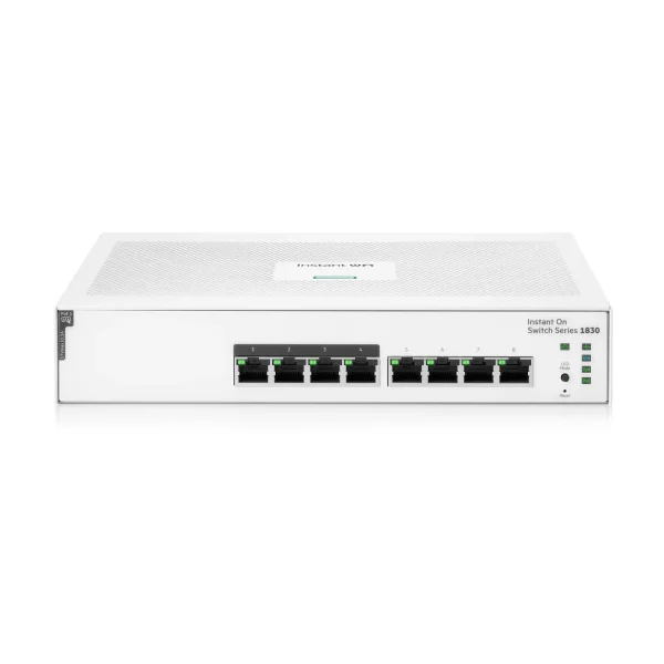 HPE Aruba Instant On 1830 8G 4p Class4 PoE 65W 8-Port Smart Managed Switch