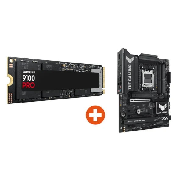 Samsung 9100 PRO NVMe SSD 1 TB M.2 PCIe 5.0 + ASUS TUF GAMING B850-PLUS WIFI ATX Mainboard Sockel AM5