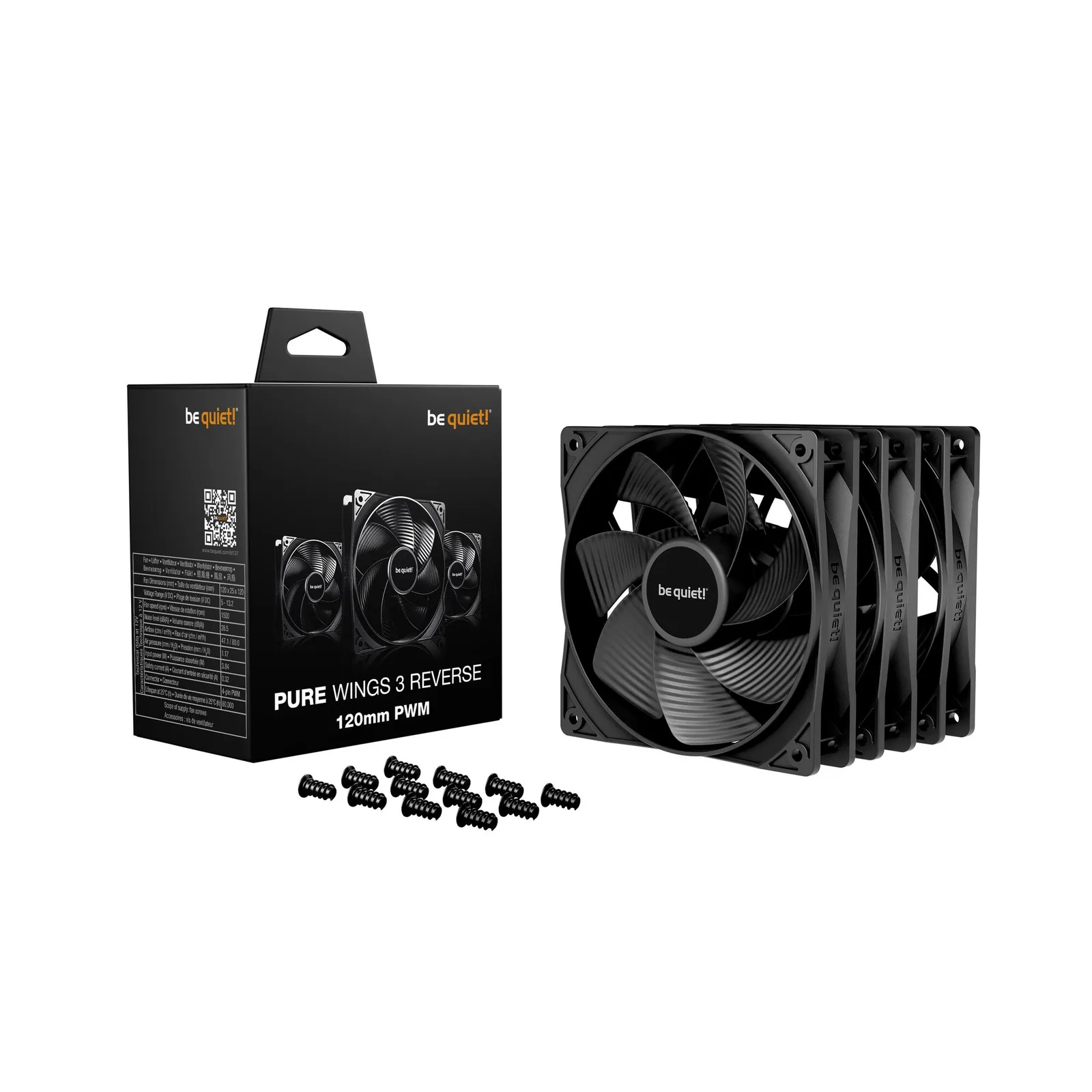 PI_726264572 be quiet! Lüfter Pure Wings 3 Reverse PWM Triple Pack - 120mm Gehäuselüfter - Slika 1