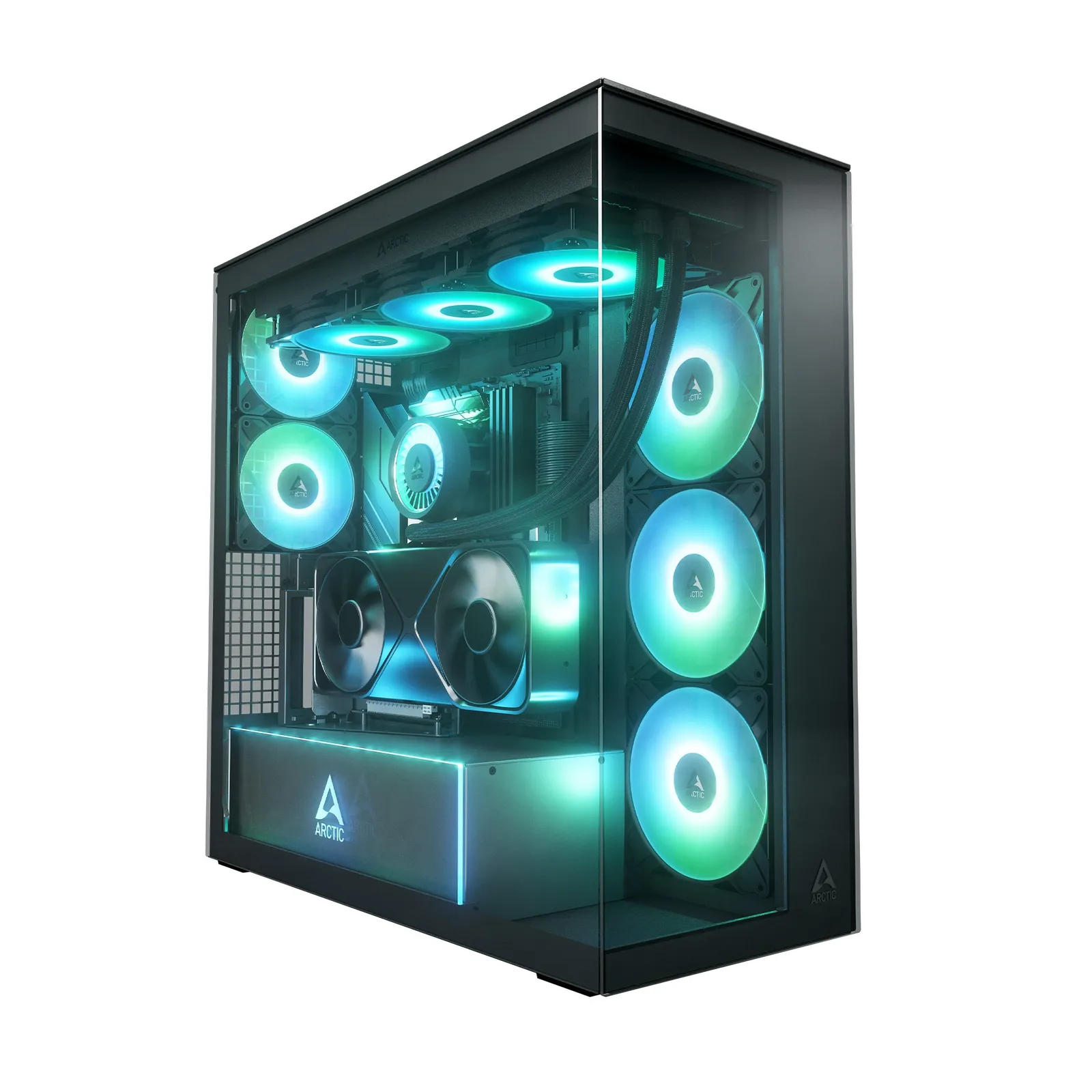 PI_727303973 ARCTIC Xtender VG Mirror Black E-ATX Gaming Gehäuse mit Seitenfenster - Slika 1