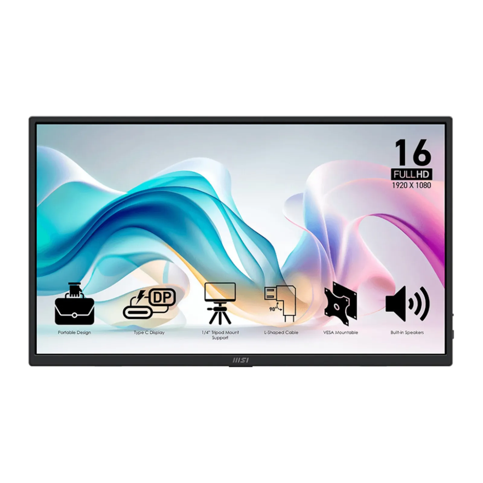 PI_732137809 MSI Pro MP165DE E6 39,6cm (15,6") FHD IPS Mobiler Monitor 16:9 HDMI/USB-C mit DP und PD15W - Slika 1