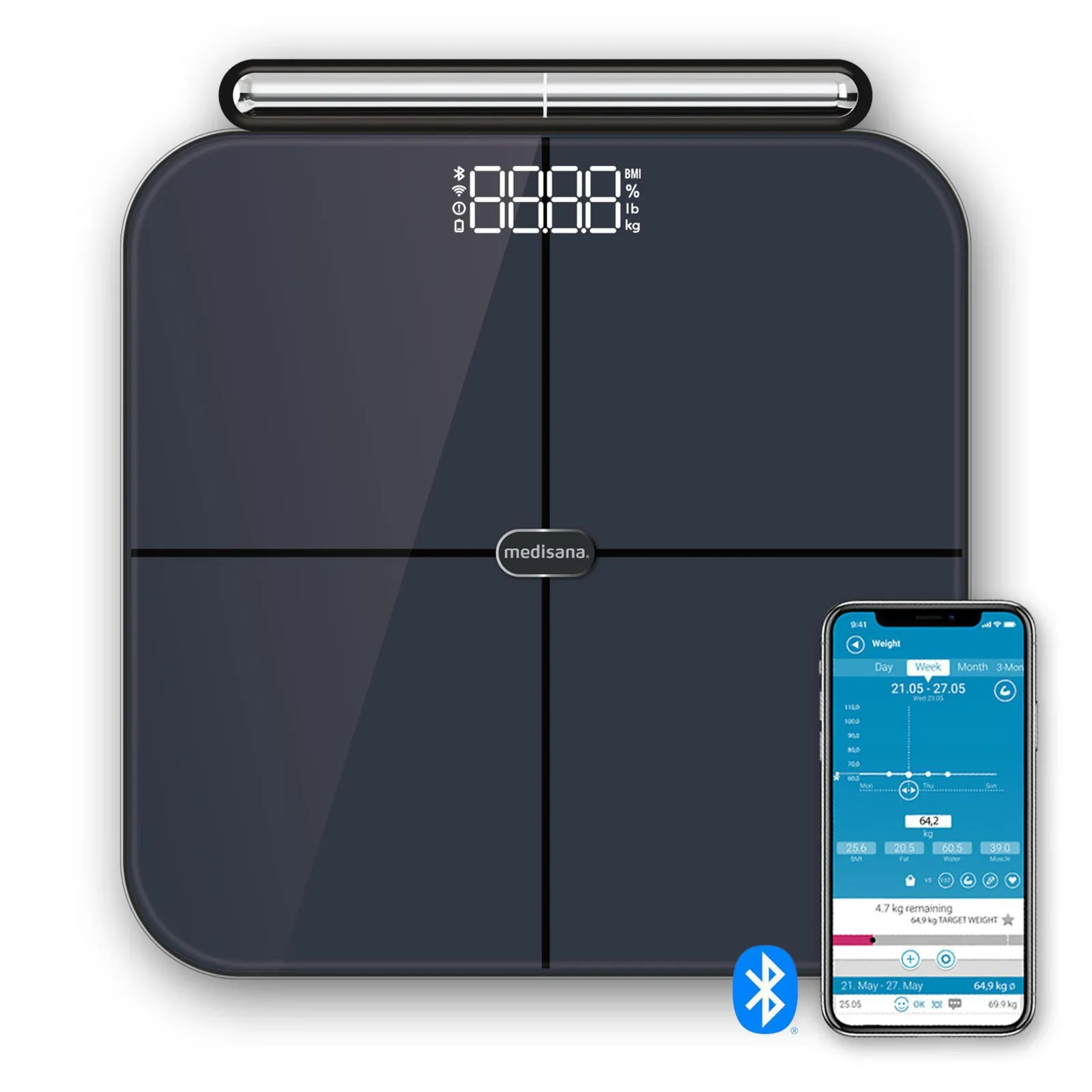PI_746525876 Medisana BS 850 connect Körperanalysewaage schwarz - Slika 1