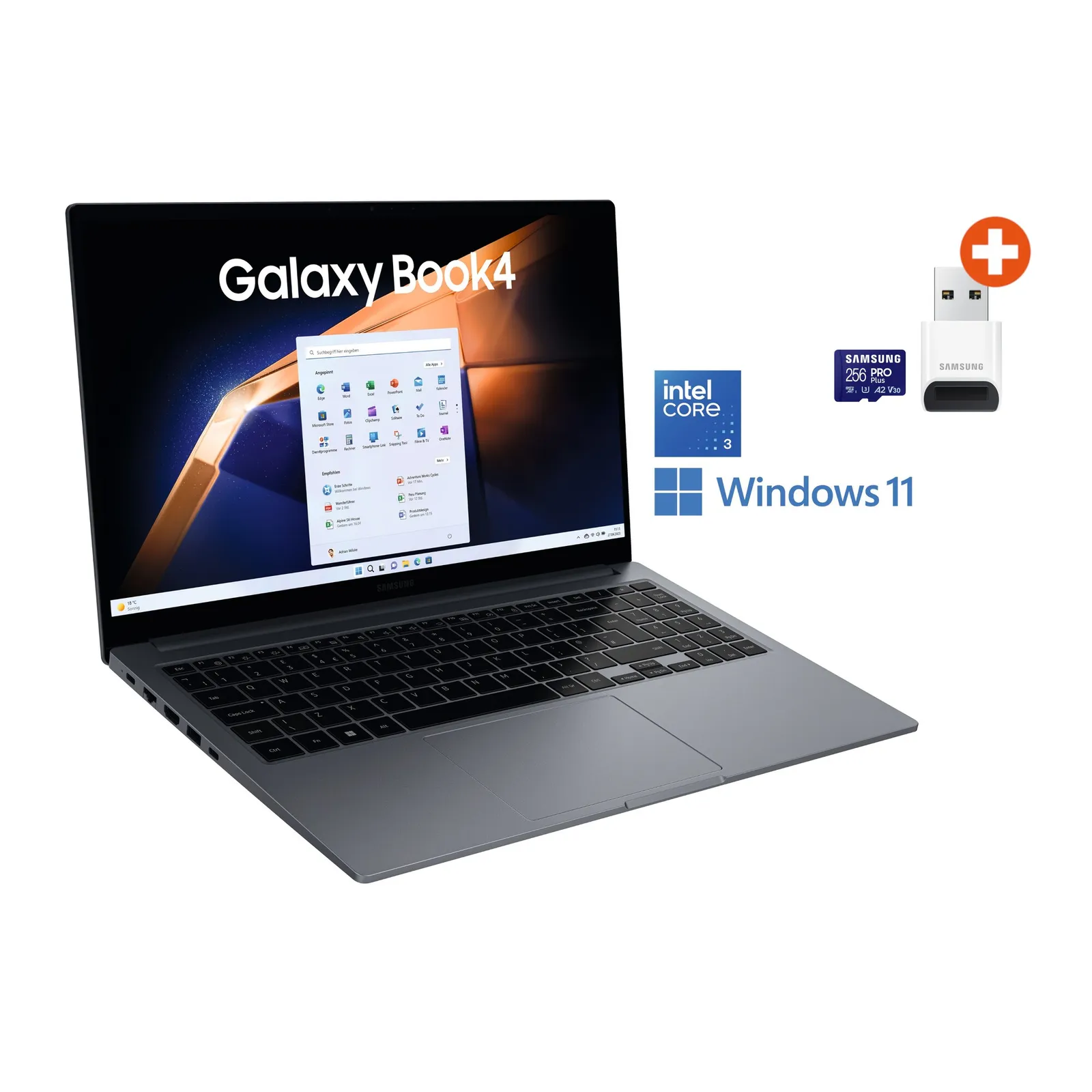 PI_748579932 SAMSUNG Galaxy Book4 15,6" Core 5 120U 16GB/512GB SSD Win11 NP750XGK-KB2DE +256 GB microSDXC-Speicherkarte (2023) mit USB-Adapter - Slika 1