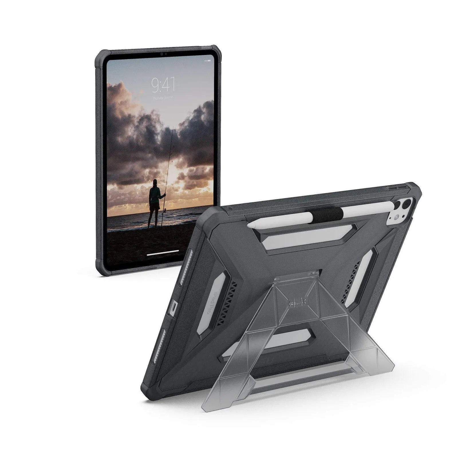 PI_750902239 UAG Urban Armor Gear Scout Plus Case mit Kickstand für Apple iPad Pro 11" (2025 & 2024) ash - Slika 1