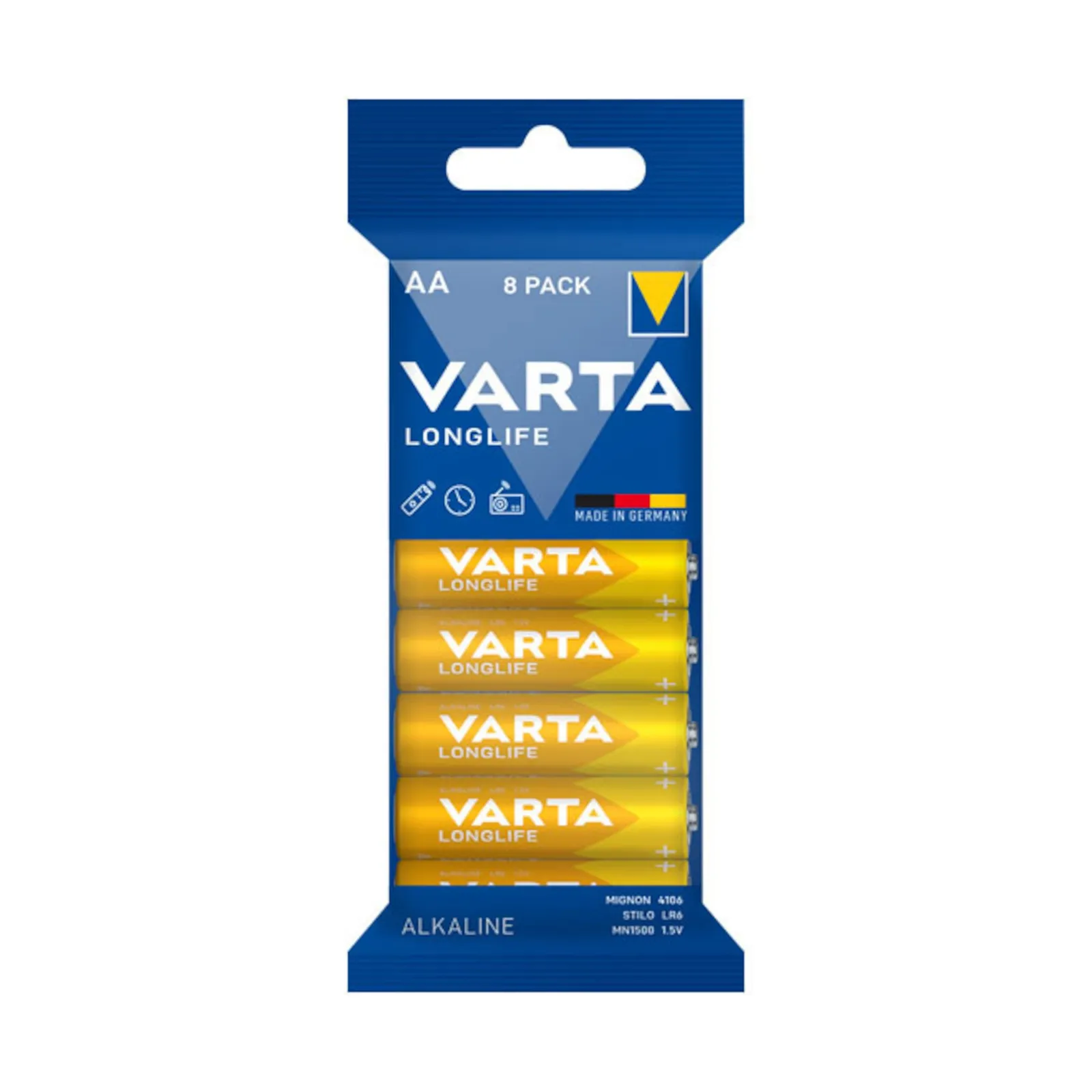 220217095201700301900050I VARTA Longlife Batterie Mignon AA LR6 8er Folienverpackung - Slika 1