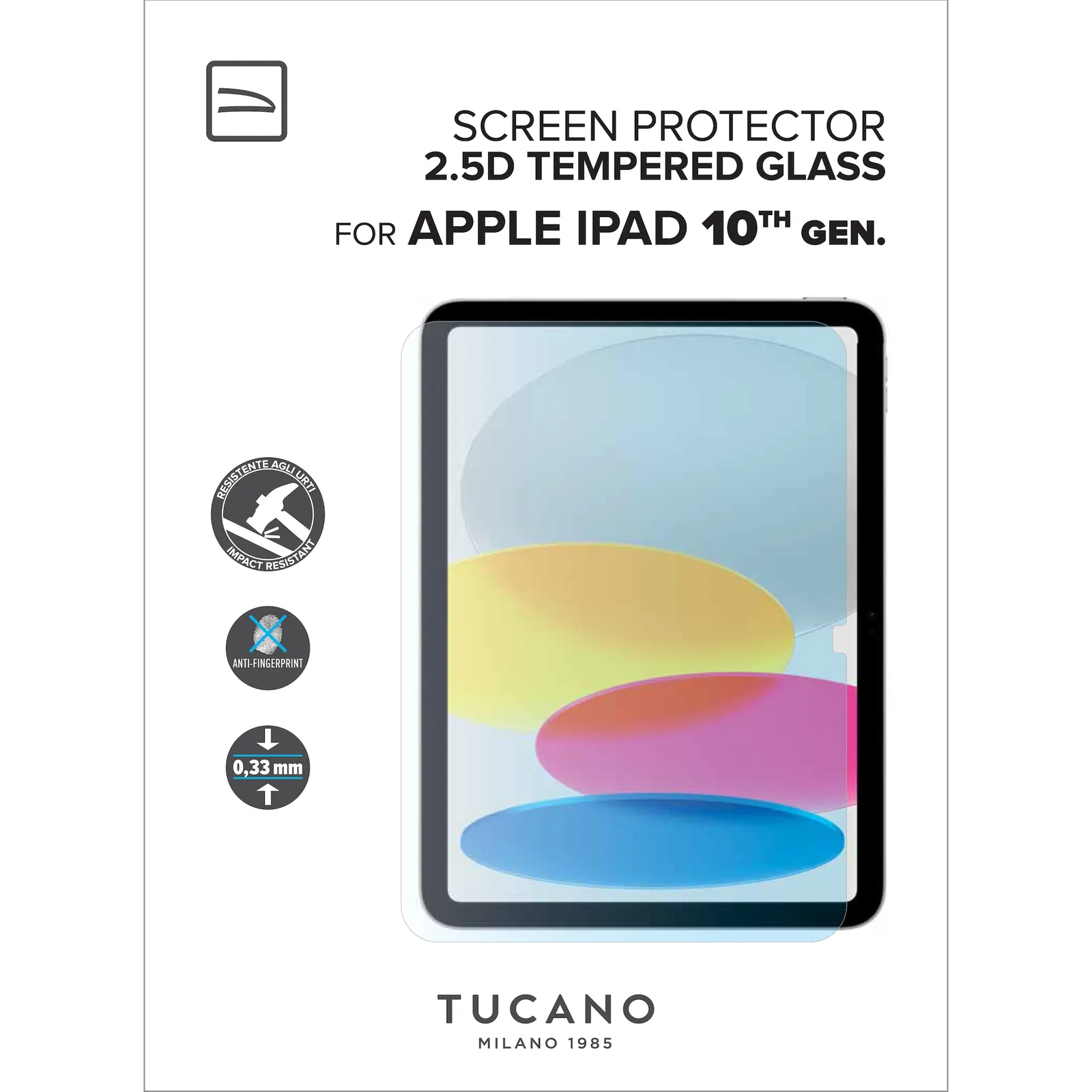 221124103323400301900036J Tucano Displayschutz aus gehärtetem Glas für das iPad 10,9 Zoll (2022) - Slika 1