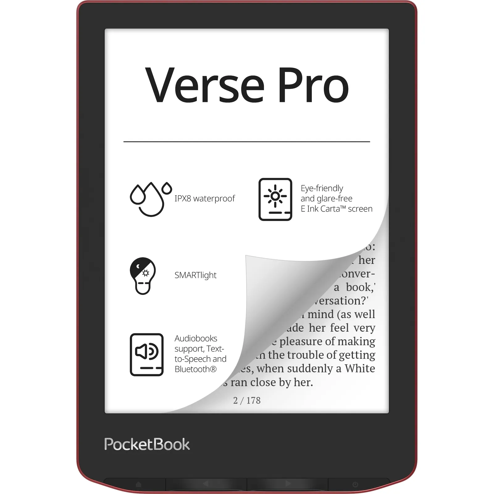 231023090637500501900065U PocketBook Verse Pro eReader passion red mit 300 DPI 16 GB - Slika 1