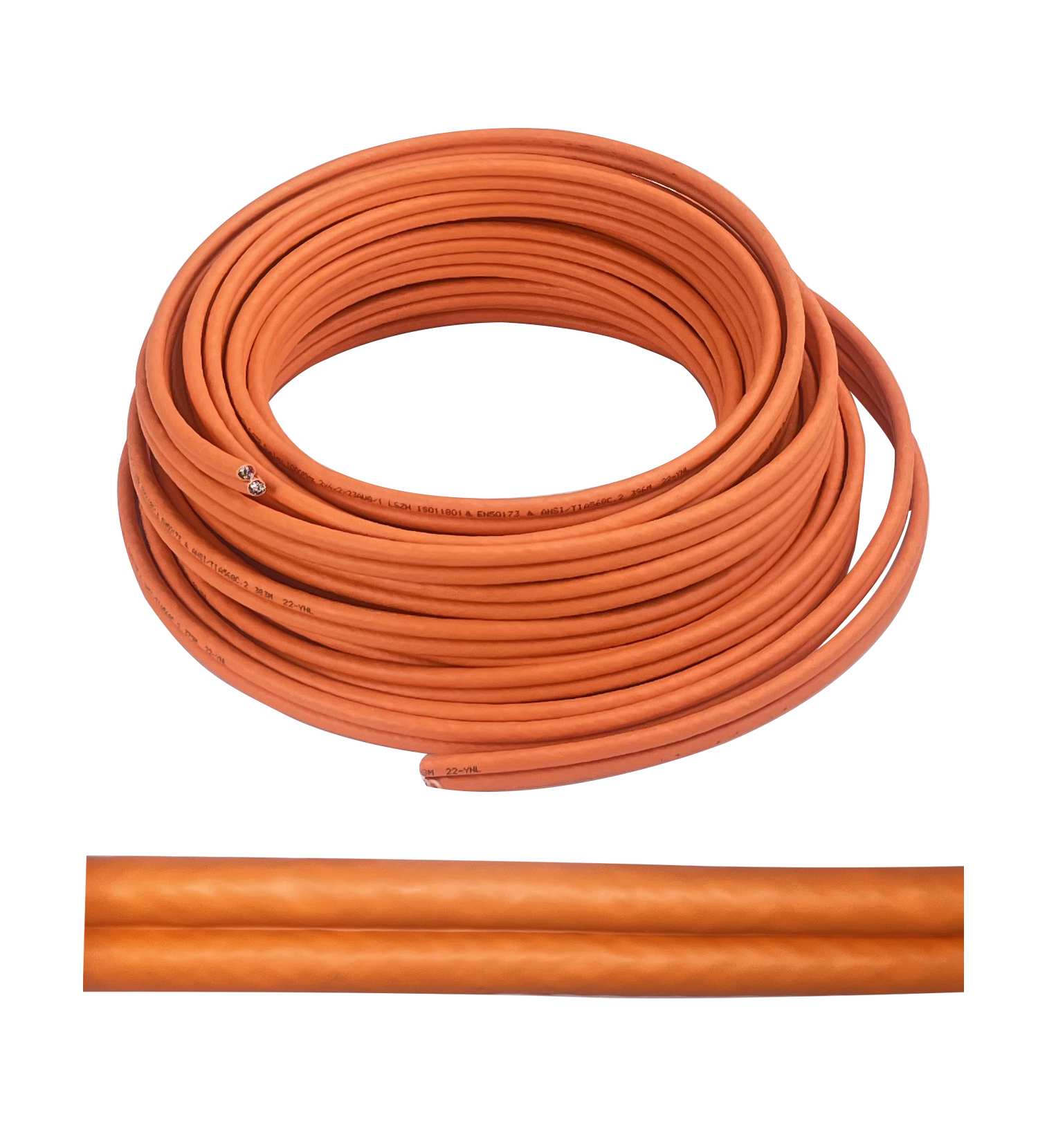 330230 helos Cat.7 Verlegekabel Duplex AWG 23 LSZH 1000MHz CPR Dca 500m Trommel orange - Slika 1