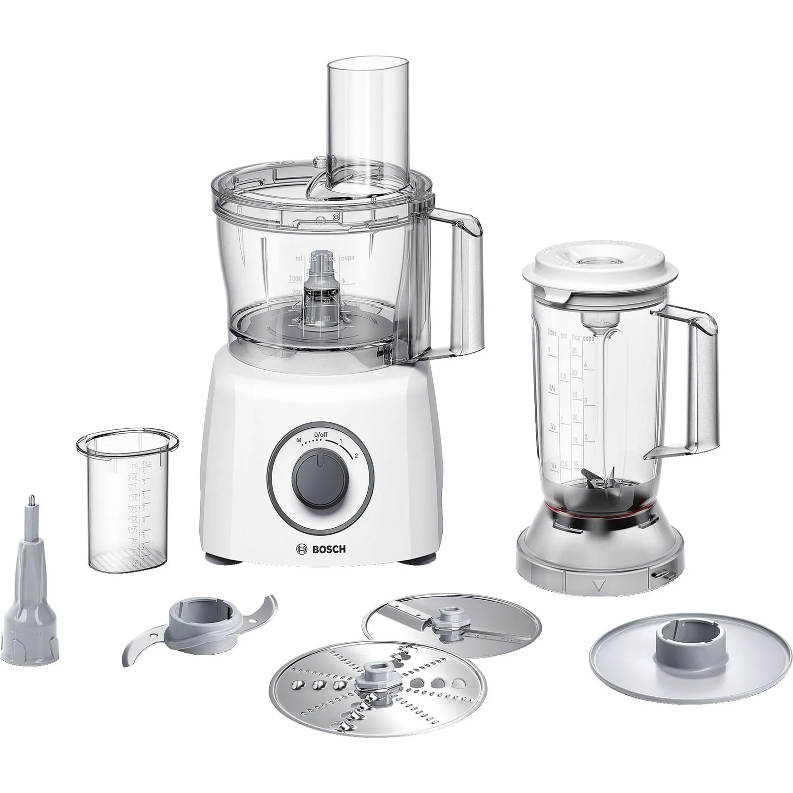PI_312346202 Bosch MCM3200W Foodprocessor MultiTalent 3 weiß / grau - Slika 1