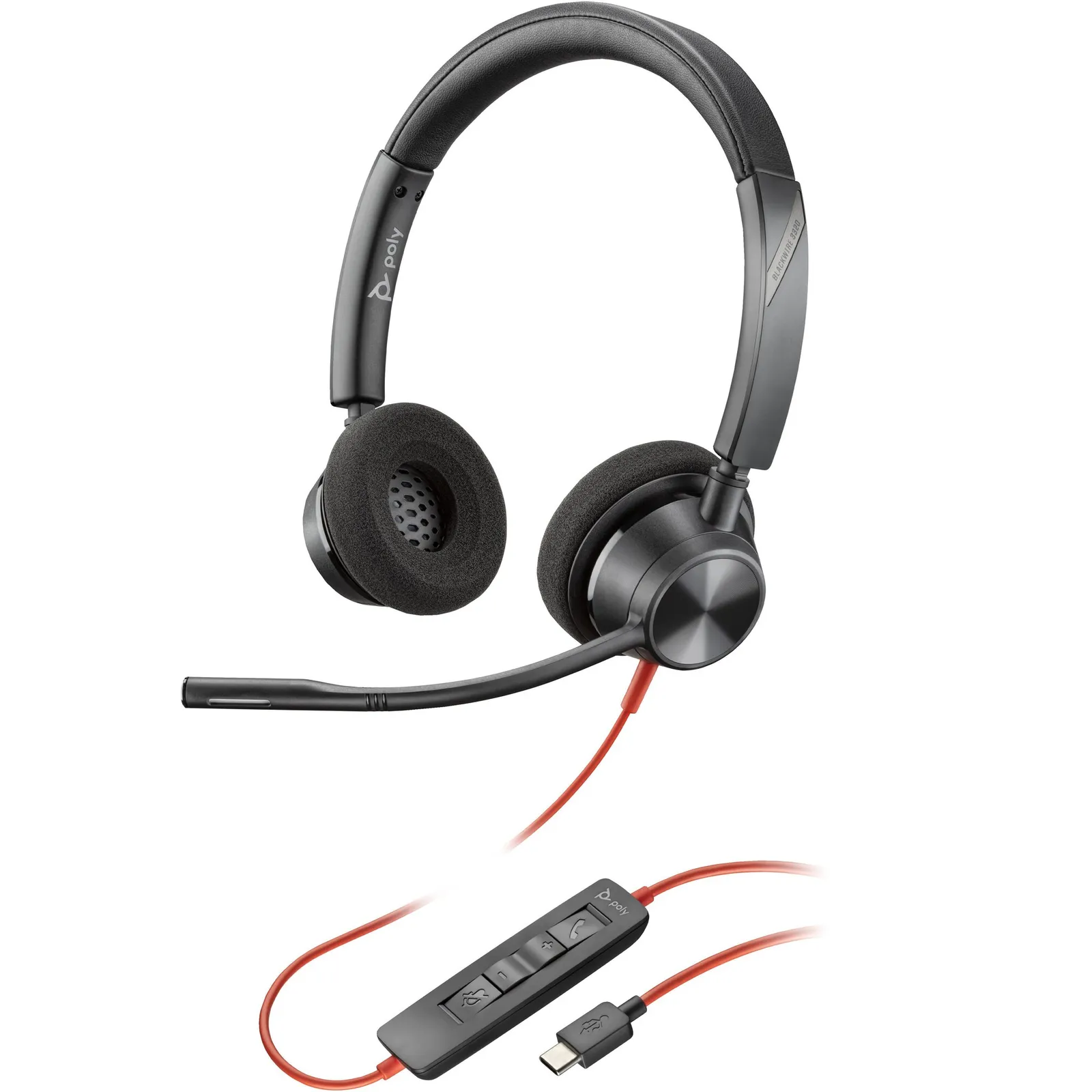 PI_368101908 Poly Blackwire 3320 USB-C Stereo-Headset inkl. USB-C/A-Adapter, UC-zertifiziert - Slika 1