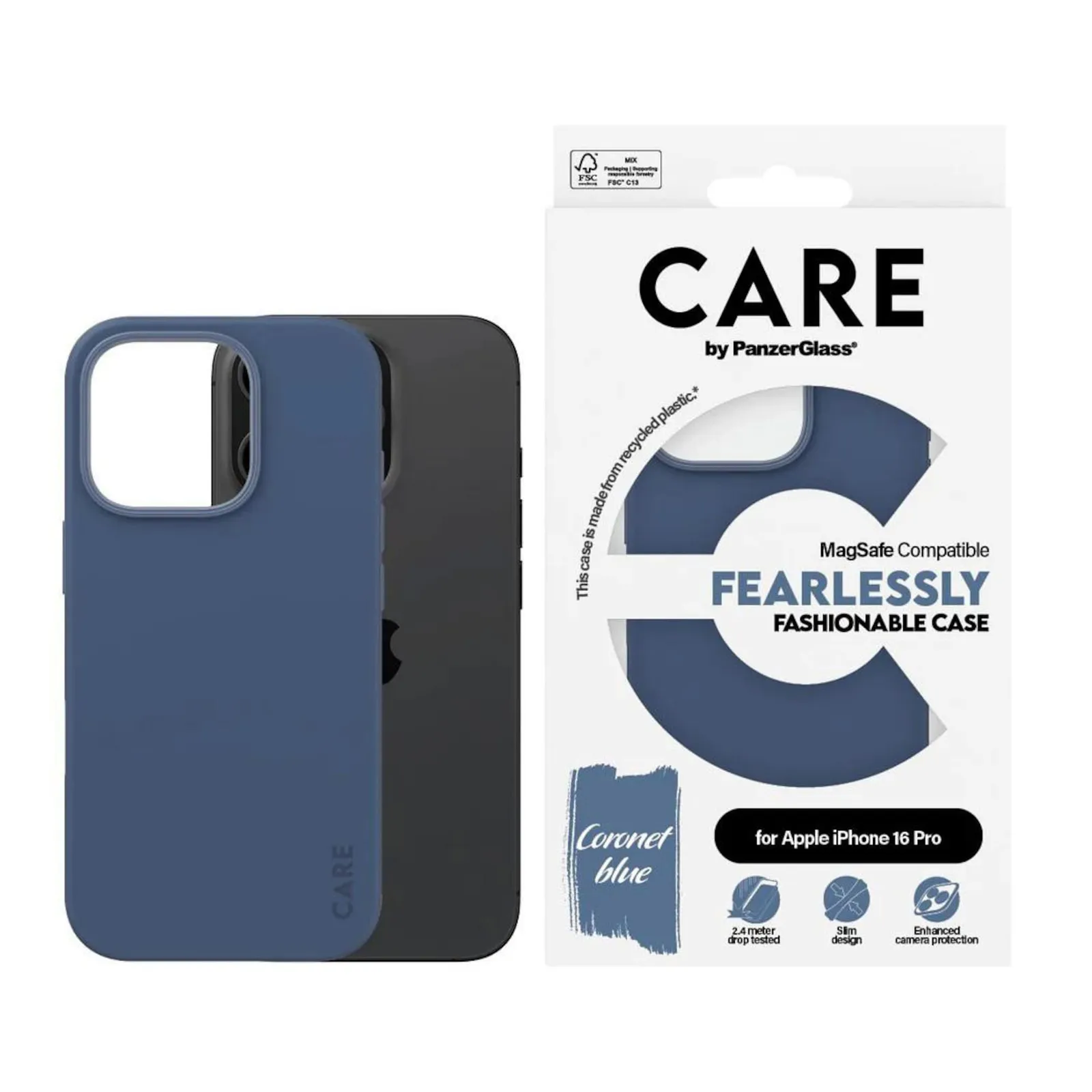 PI_387424023 CARE by PanzerGlass® Fashionable Case Blau m. MagSafe iPhone 16 Pro - Slika 1