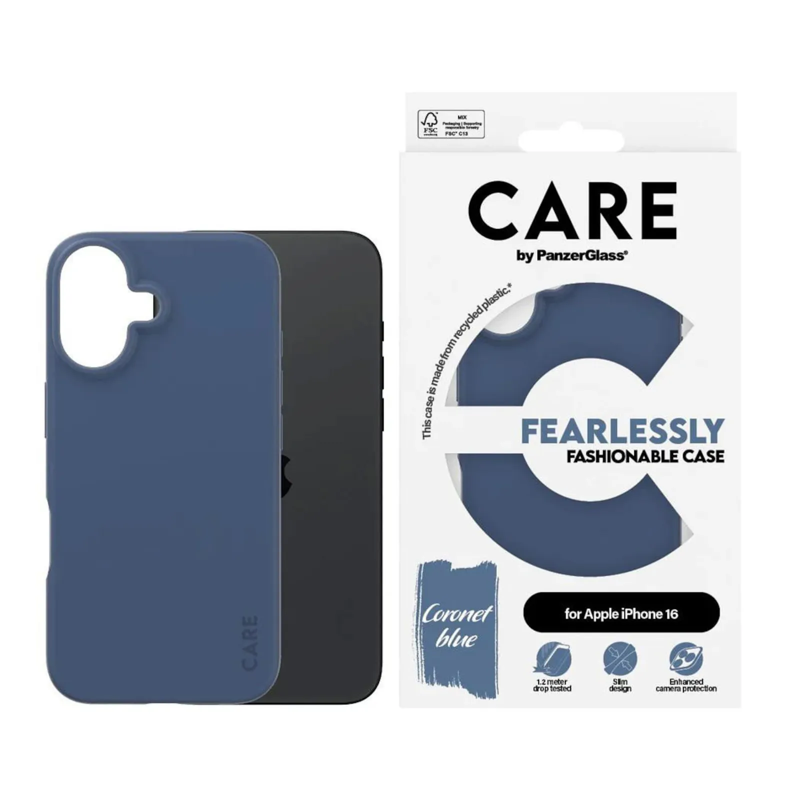 PI_387528363 CARE by PanzerGlass® Fashionable Case Blau iPhone 16 - Slika 1