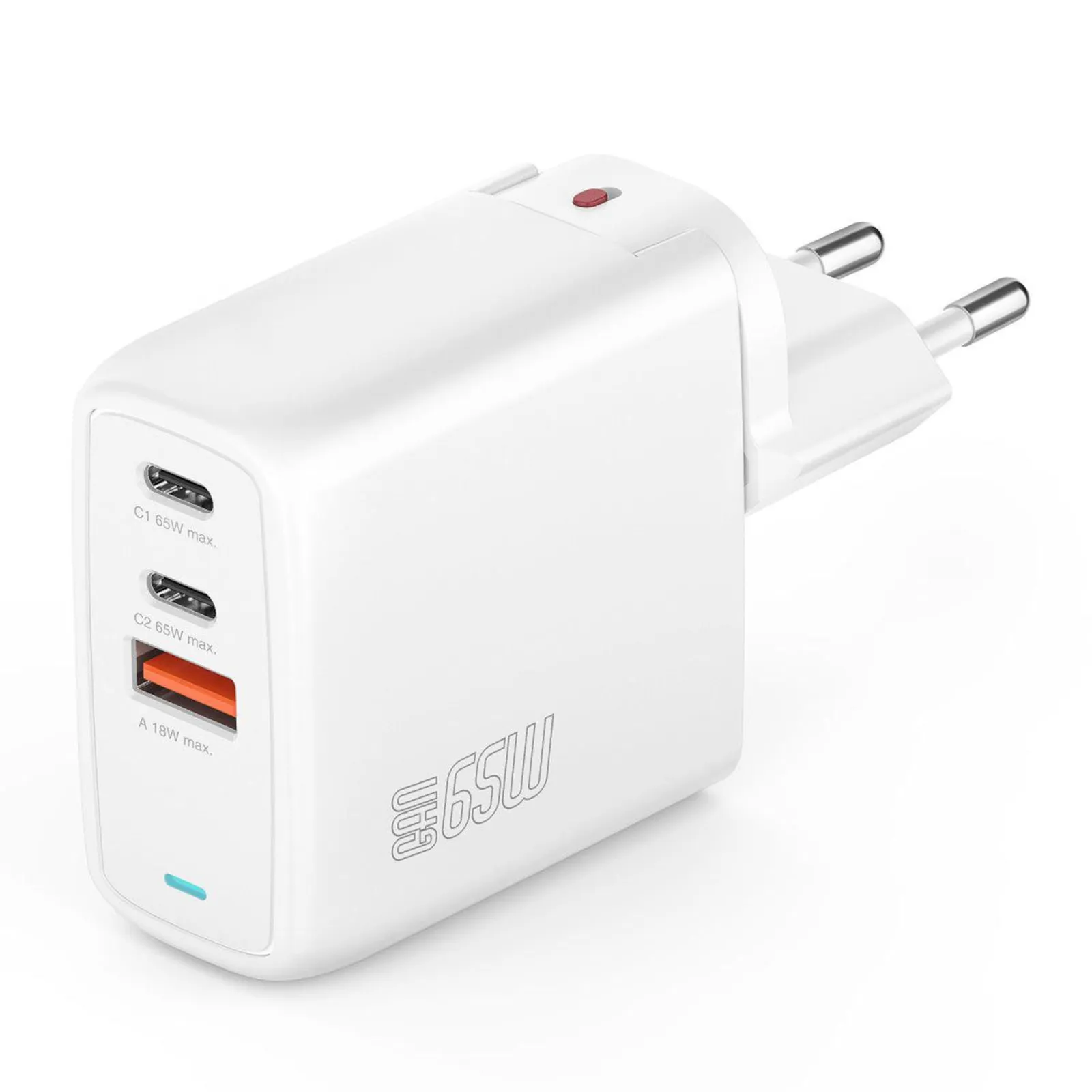 PI_426533355 4Smarts Ladegerät GaN Flex 65W 2 USB-C+1 USB-A, weiß - Slika 1