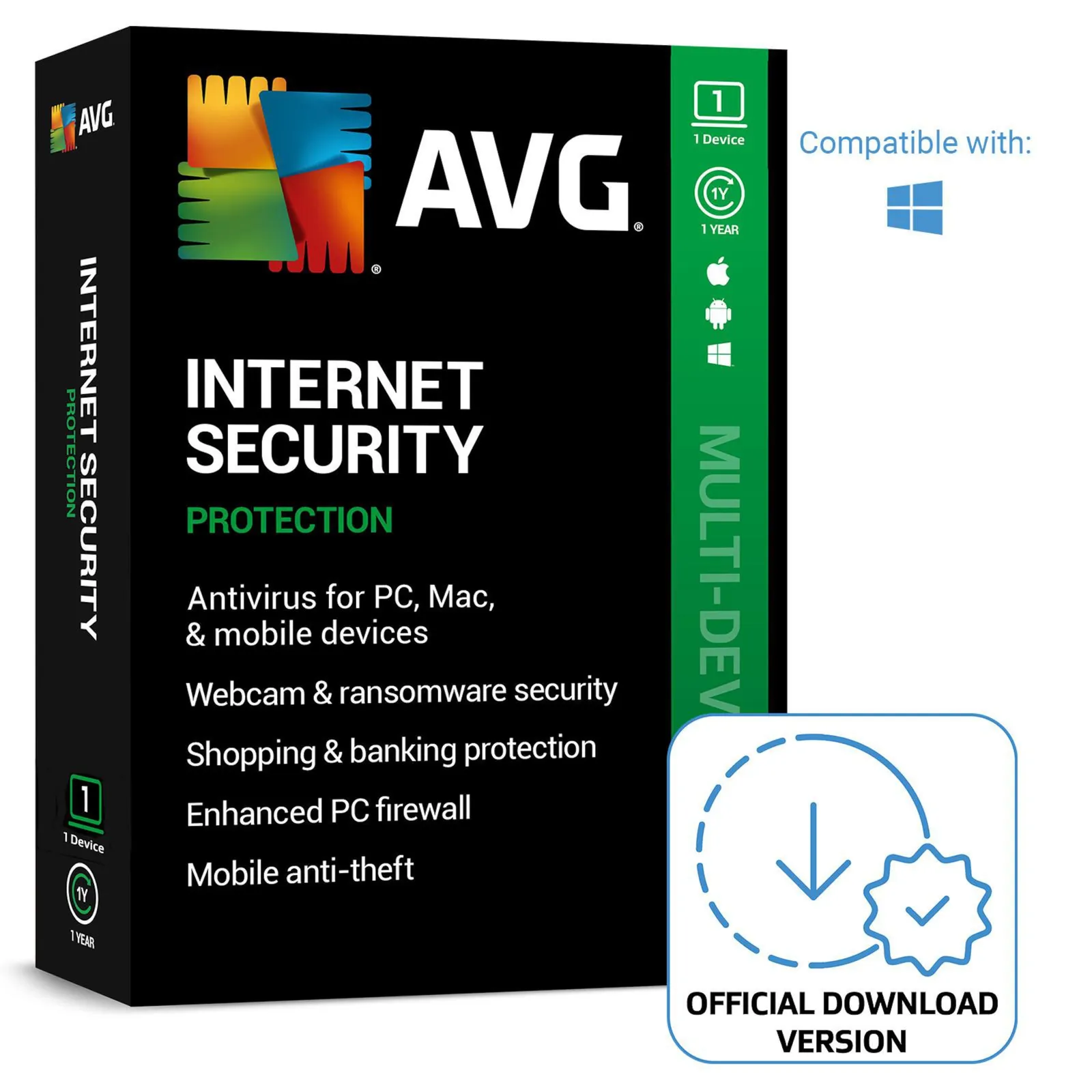 PI_445189743 Avast AVG Internet Security (1 Gerät) - 1 Jahr DE | Download & Produktschlüssel - Slika 1