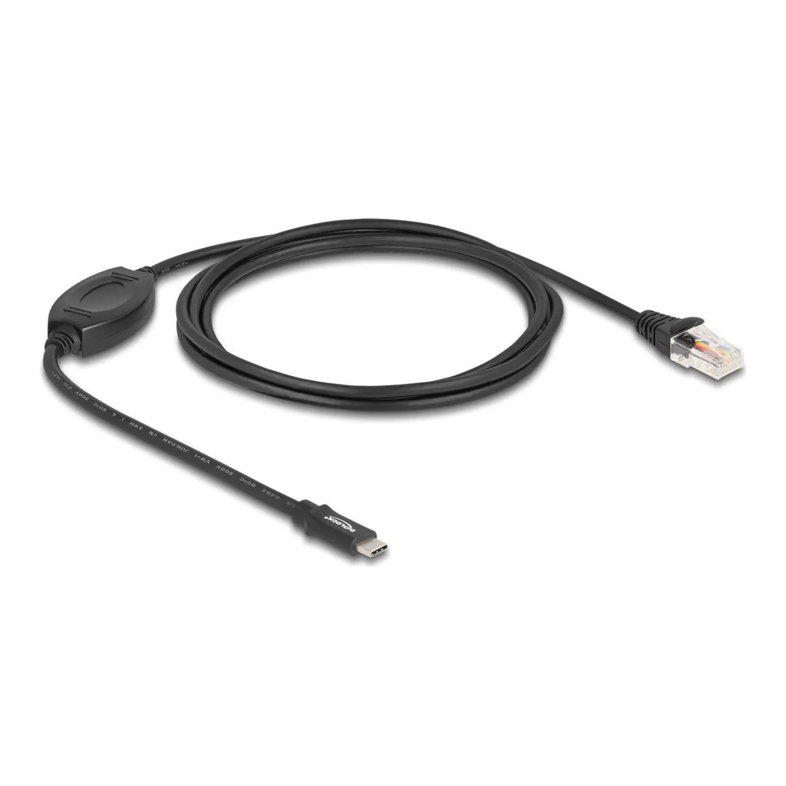 PI_467573986 Delock Kabel USB 2.0 Type-C Stecker zu 1 x Seriell RS-232 RJ45 Stecker 1,8 m schwarz - Slika 1