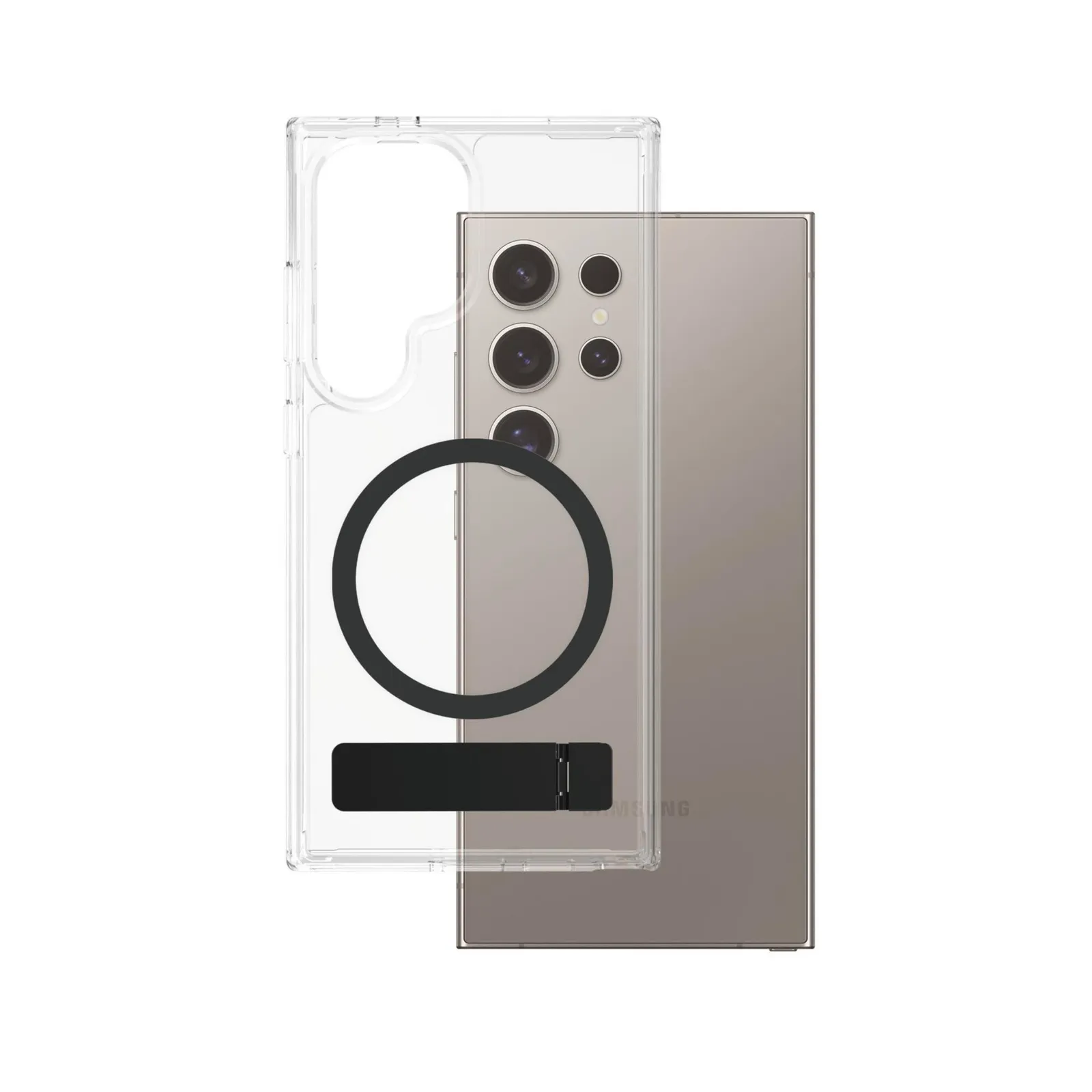 PI_494080642 CARE by PanzerGlass® Feature Case Clear Kickstand & QI Compatible Galaxy S25 Ultra - Slika 1
