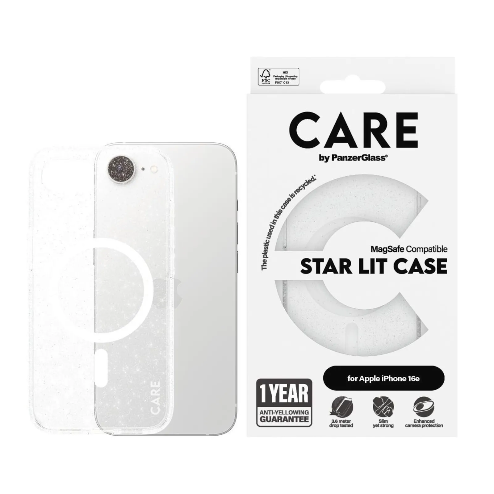 PI_537939767 CARE by PanzerGlass® Case Flagship Combat w. MagSafe, Star Lit iPhone 16e - Slika 1
