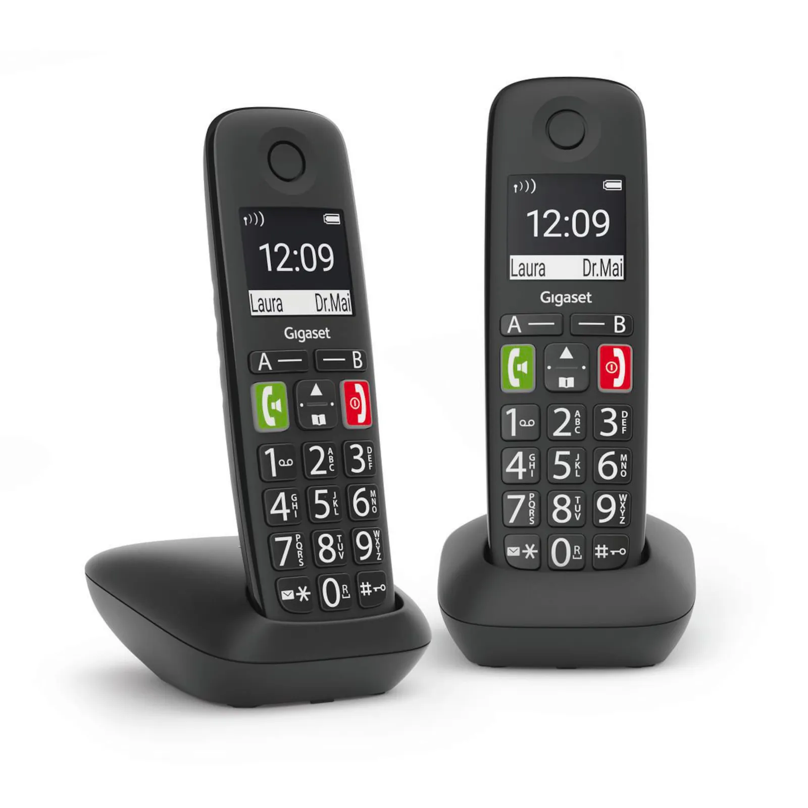 PI_597273298 Gigaset E290 Duo Großtastentelefon schwarz - Slika 1