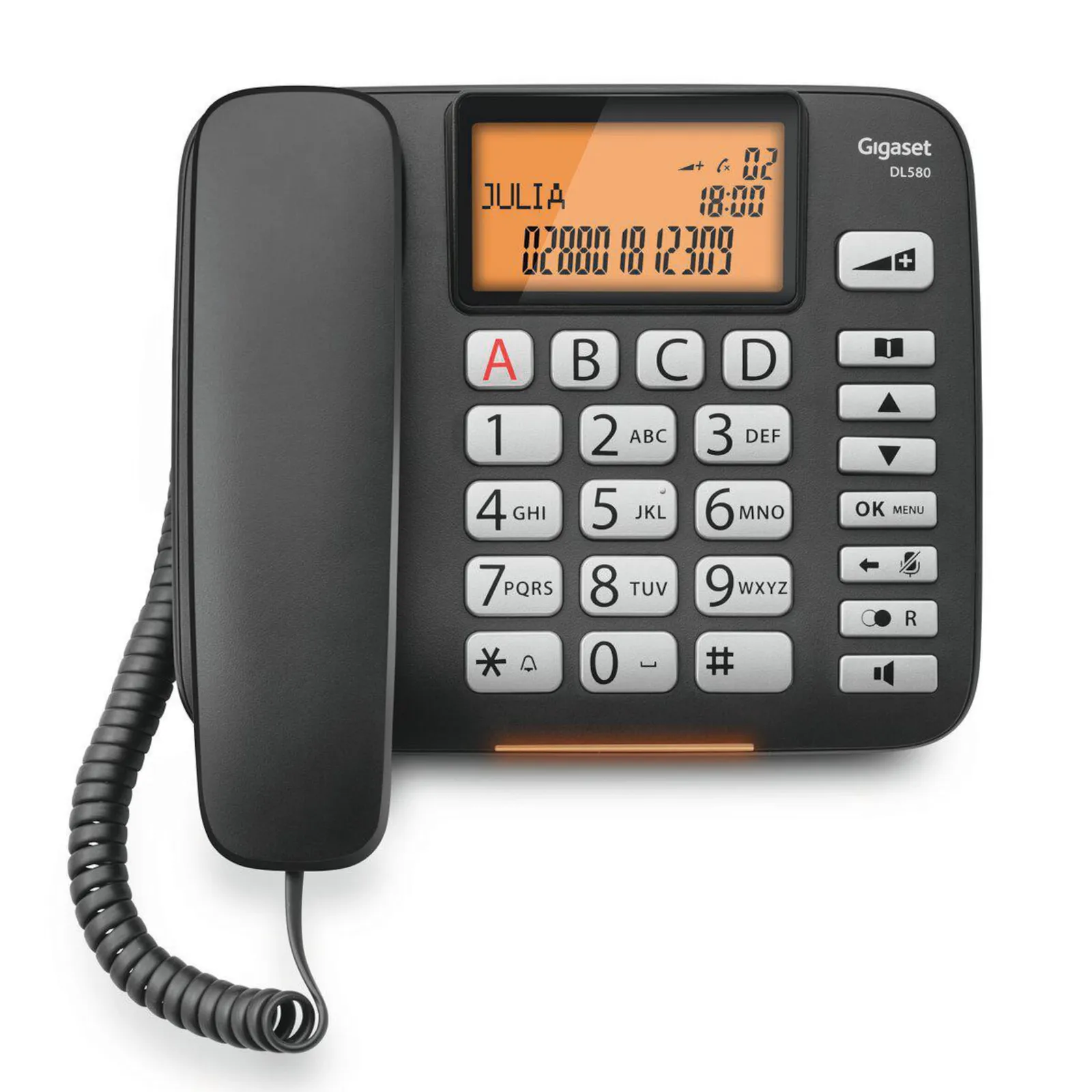PI_655059472 Gigaset DL580 schnurgebundenes Festnetztelefon schwarz - Slika 1
