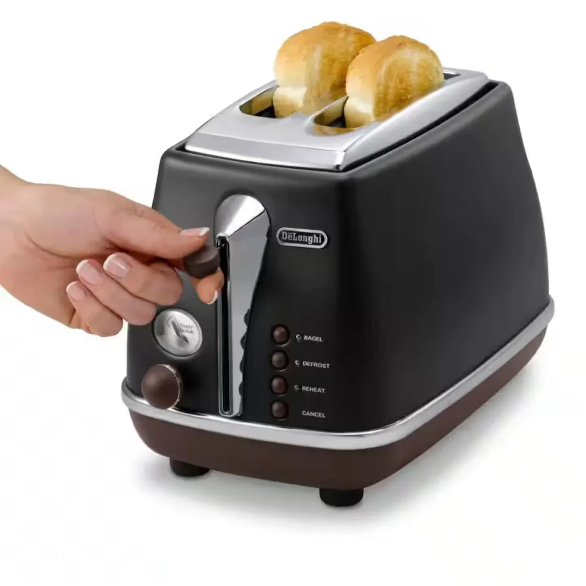 DeLonghi CTOV 2103.BK Icona Vintage Toaster schwarz - Slika 3
