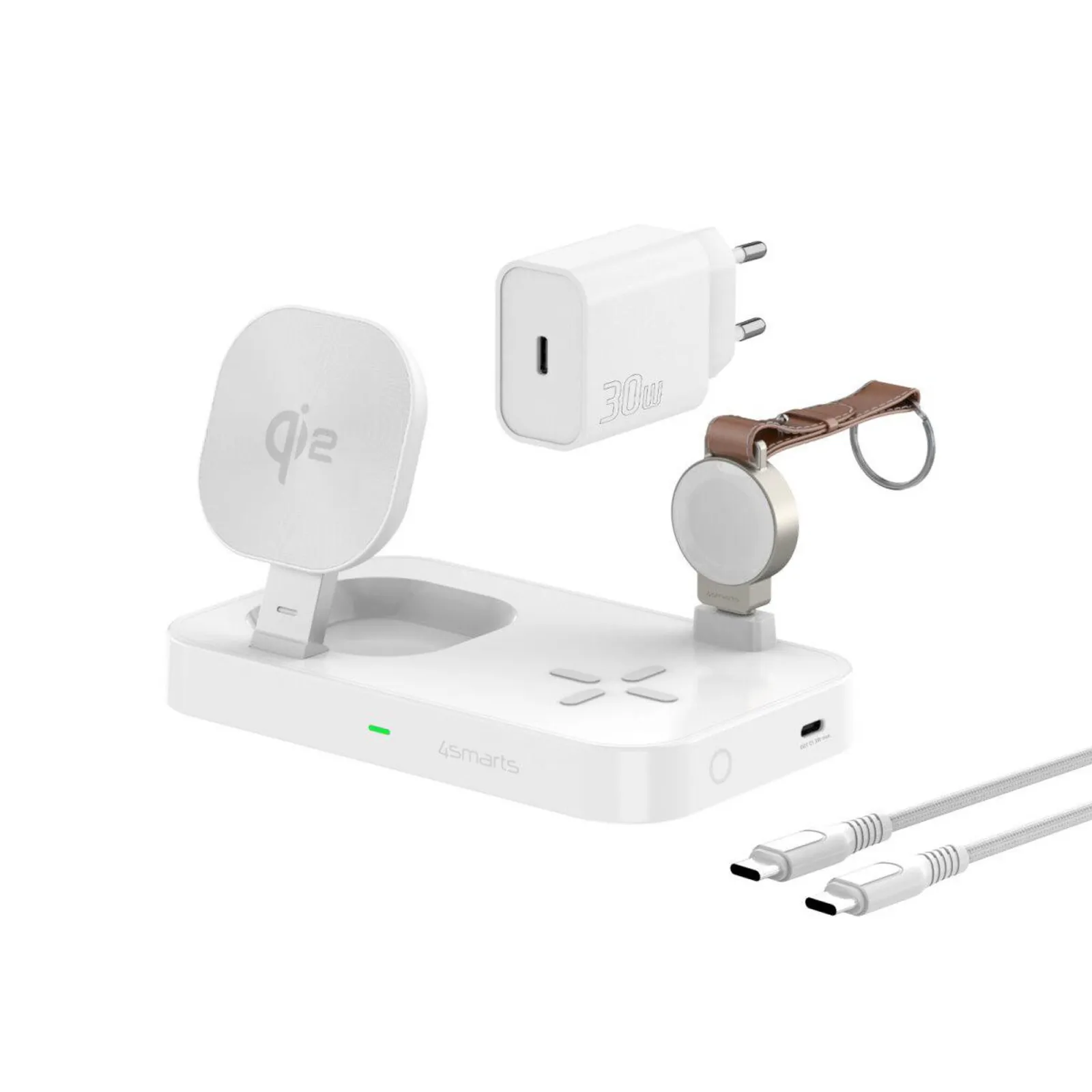 PI_692679911 4smarts Qi2 Ladestation Trident mit Charger für Apple Watch, weiß - Slika 1