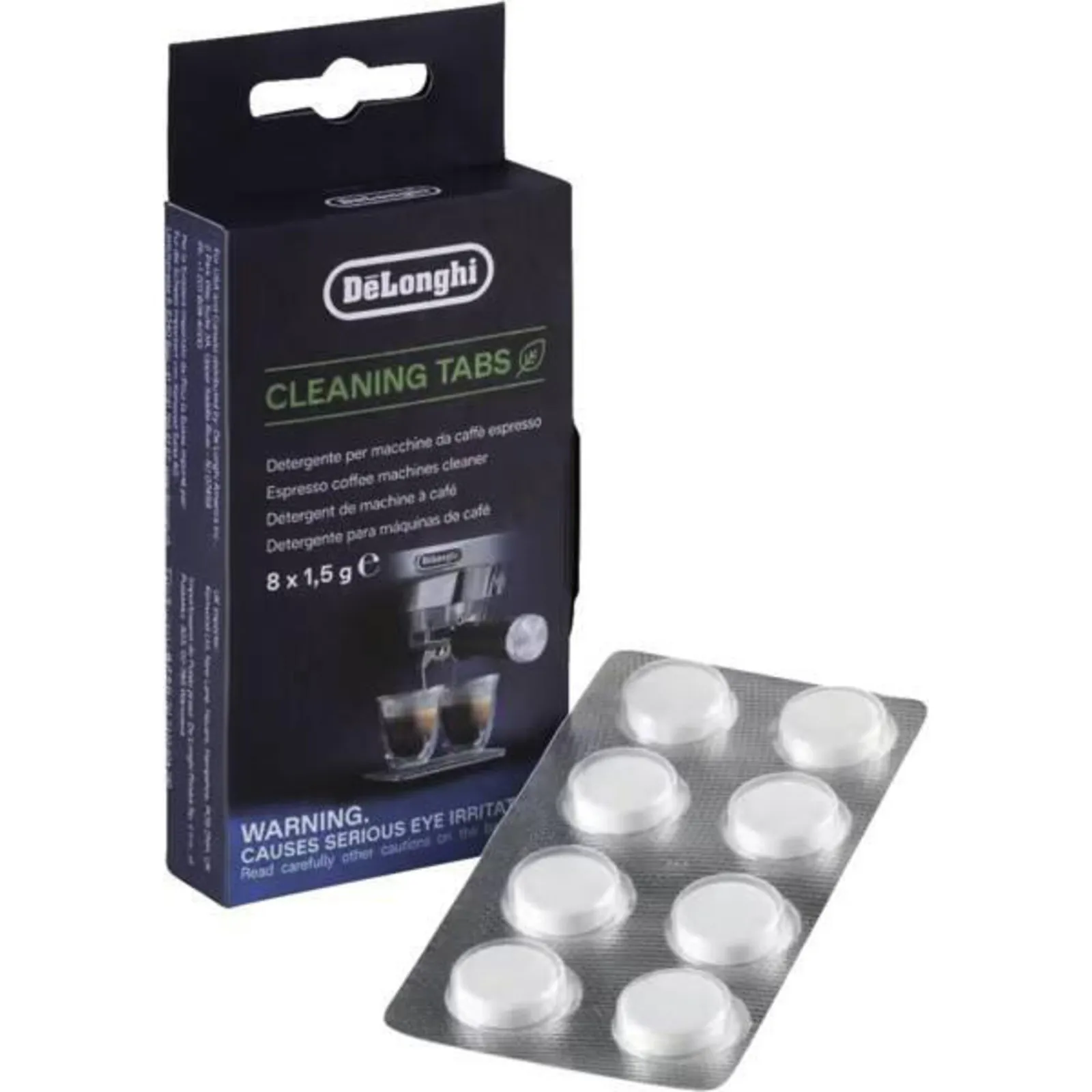PI_741415496 Delonghi Reinigungstabletten für Kaffee-/Espressomaschinen 8 x 1,5g - Slika 1