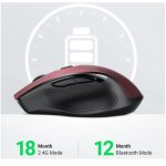 UGREEN MU006 bežični ergonomski miš, bluetooth, 4000 DPI, USB, crveni - Slika 4
