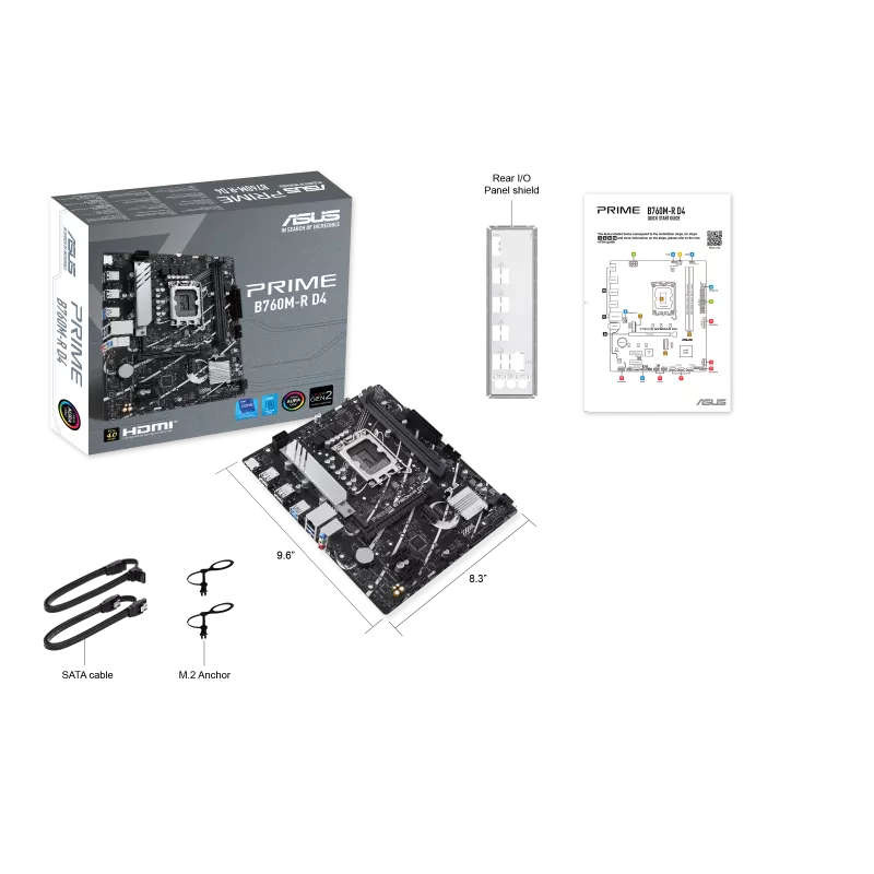 194126-57_PRIME-B760M-R-D4_1 Asus MB Prime B760M-R D4, S.1700, 2xDDR4/5333(OC), PCIe 4.0, 2.5 G-LAN, HDMI, mATX - Slika 1
