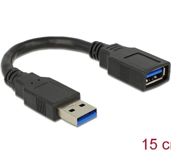 Delock Verlängerungskabel USB 3.0 A-A 15 cm Stecker / Buchse