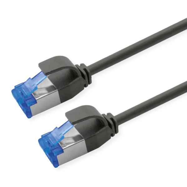 Roline  S/FTP (PiMF) Data Center mrežni kabel, Cat.6A (Class EA), slim, LSOH, tangle free, 1.5m, crni