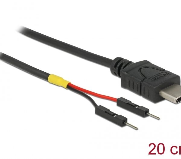 Delock USB Stromkabel Typ-C auf 2 x Pfostenstecker einzeln Strom 20 cm