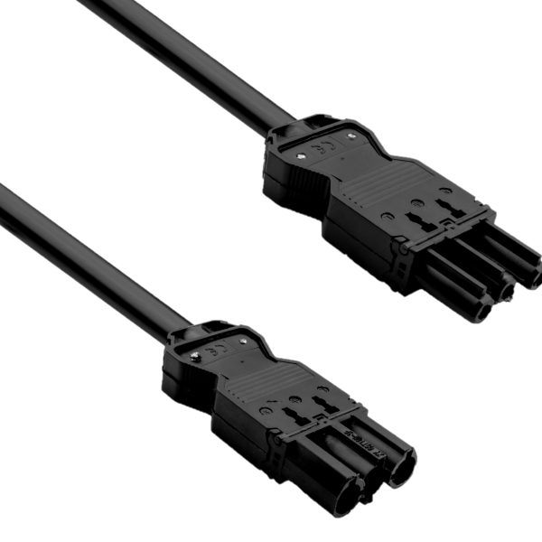 helos Geräteverlängerung GST18 kompatibel Stecker auf Buchse schwarz 10,0m
