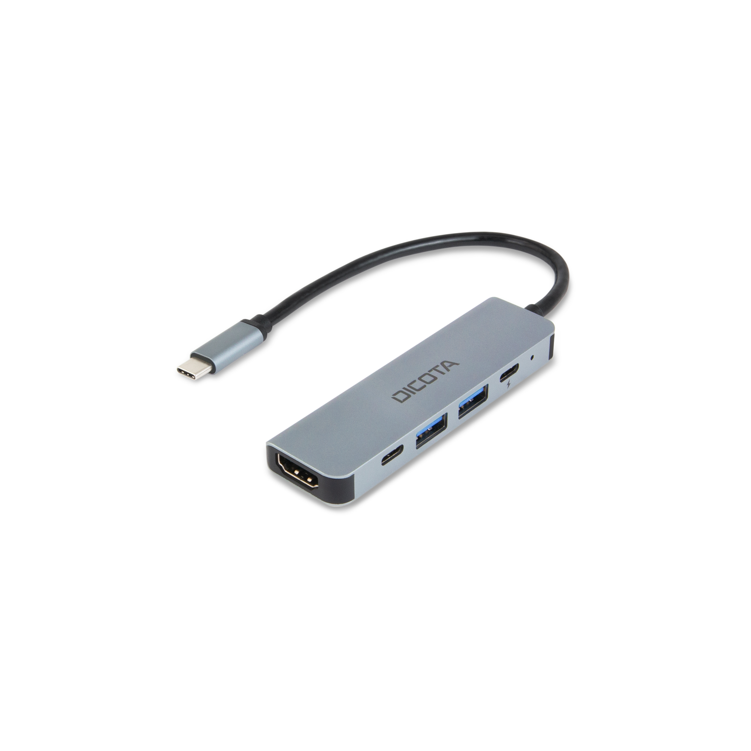 379445 Dicota USB-C 5-in-1 Video Hub 4K PD 100W silber - Slika 1