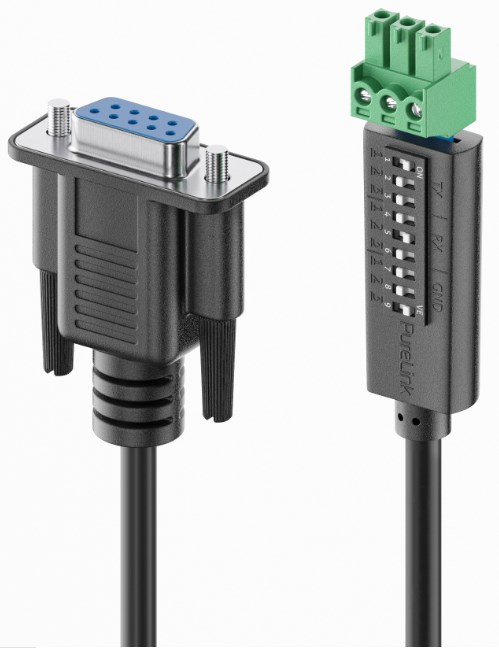 355821 PureLink PureTools - RS232 Kabel - 9 pin D-Typ/3 pin Phoenix+DIP Switch, 1,5m - Slika 1