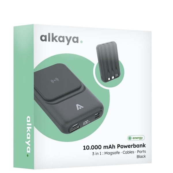 alkaya Thor 10.000 mAh Powerbank 3 in 1 Induktives Laden, schwarz
