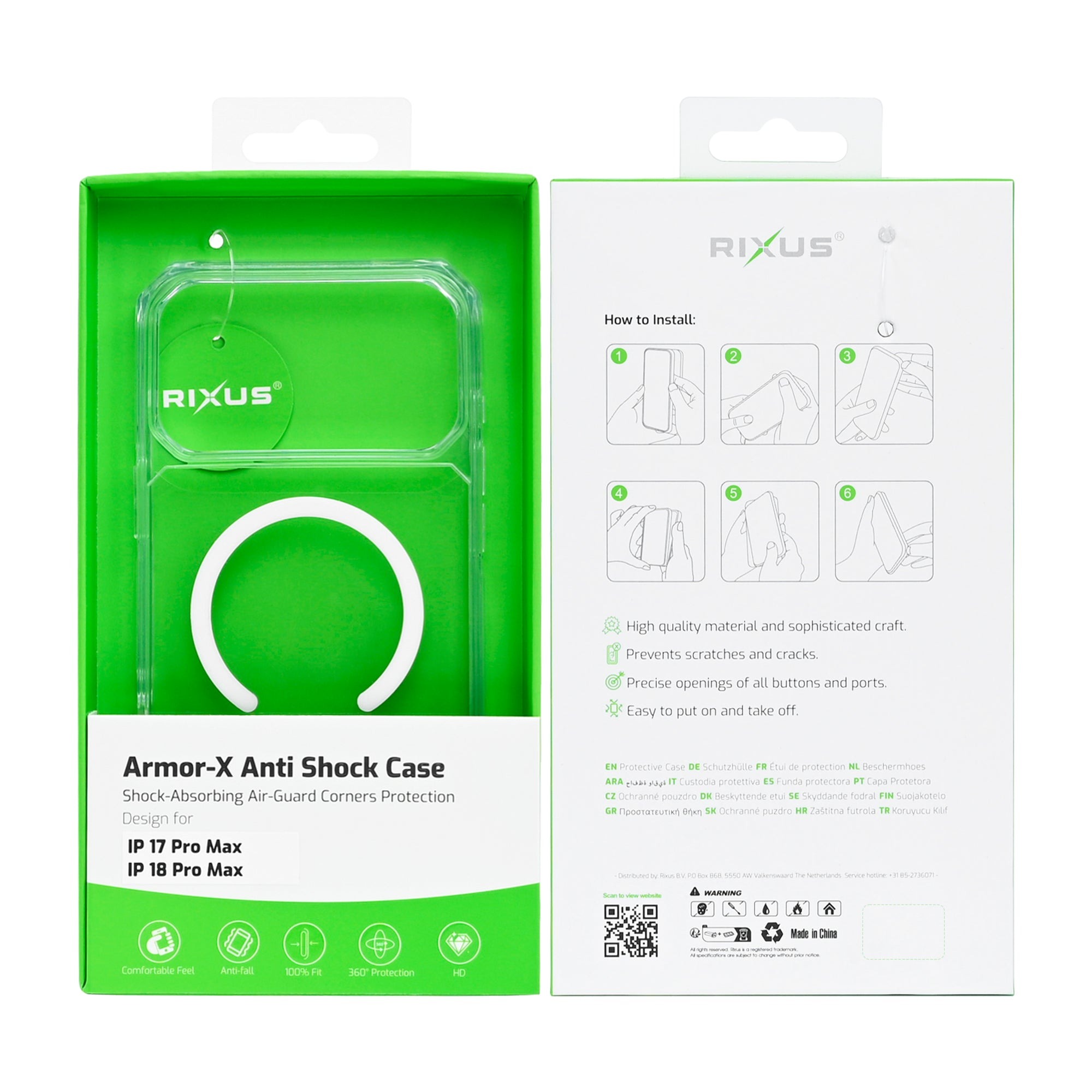 204015-57_04-Rixus-Armor-X-Anti-Shock-Case-With-MagSafe-Compatible-For-Apple-iPhone Rixus Armor-X Anti Shock Case With MagSafe Compatible For Apple iPhone 17 Pro Max, 18 Pro Max Transparent - Slika 1