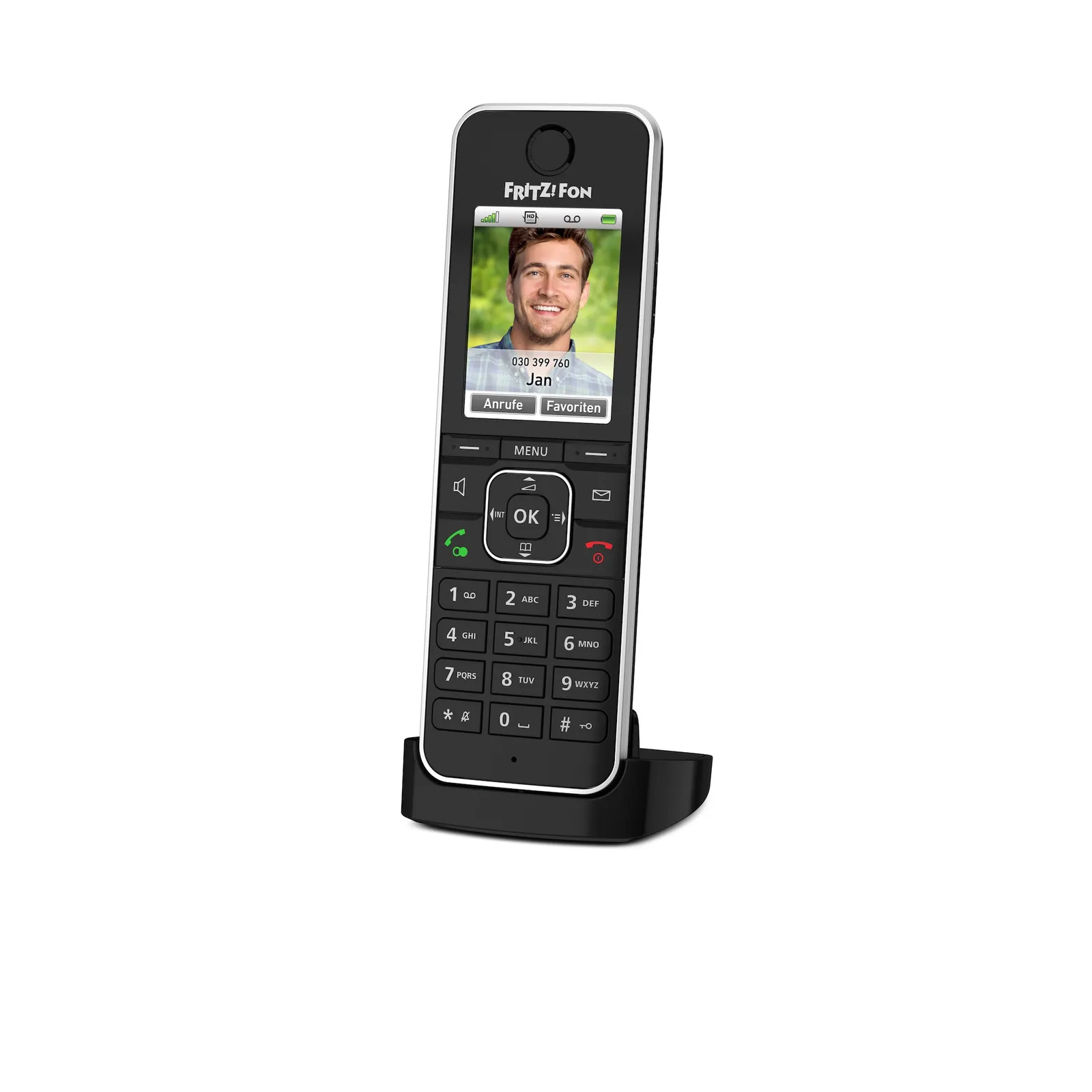 210316155533700701900081V FRITZ!Fon C6 Black schnurloses DECT Komforttelefon für FRITZ!Box - Slika 1