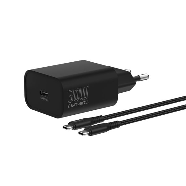 4smarts Netzladegerät VoltPlug PD 30W 1C und USB-C Kabel 1,5m schwarz