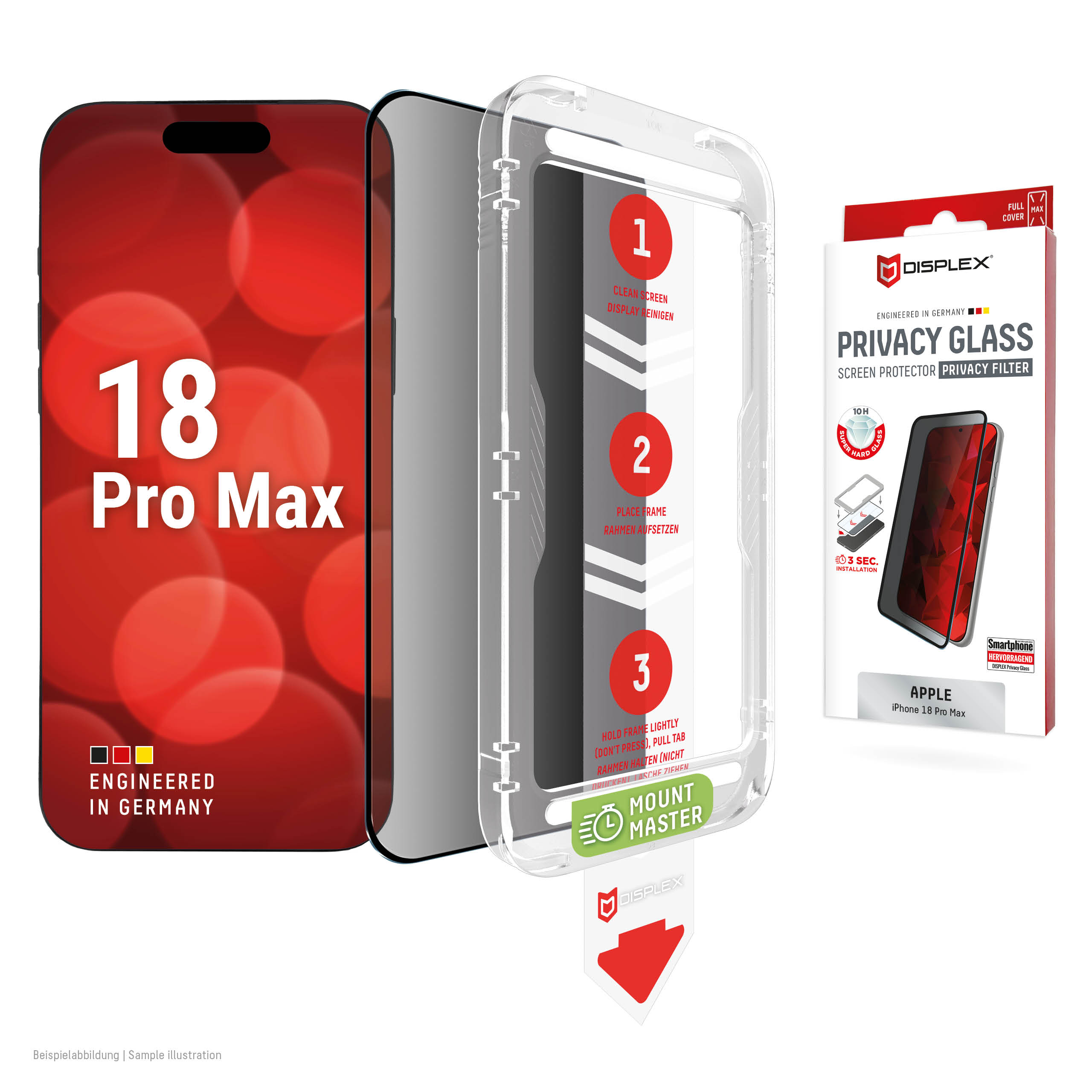 423373 DISPLEX Privacy Glas für Apple iPhone 18 Pro Max/17 Pro Max - Slika 1