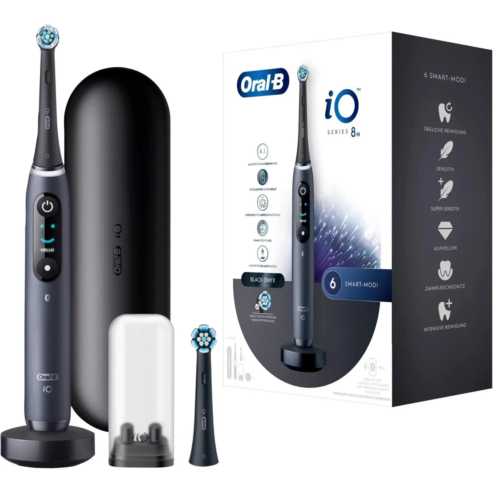 PI_773381127 Oral-B iO Series 8N Set Black Onyx Elektrische Zahnbürste Schwarz - Slika 1