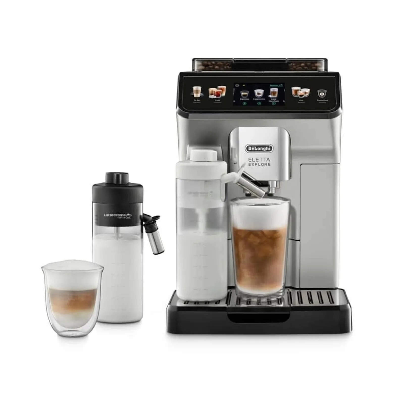 PI_774901282 DeLonghi ECAM 450.55.S Eletta Explore Kaffeevollautomat silber/schwarz - Slika 1